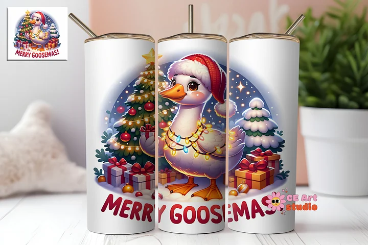 Merry Goosemas Tumbler Wrap PNG product image (1)