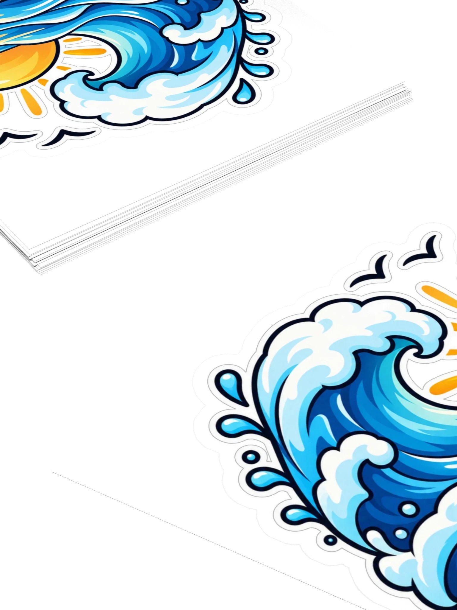 Ocean Wave Water Bottle Sticker | Beach Sunrise Vinyl Decal product image (4)
