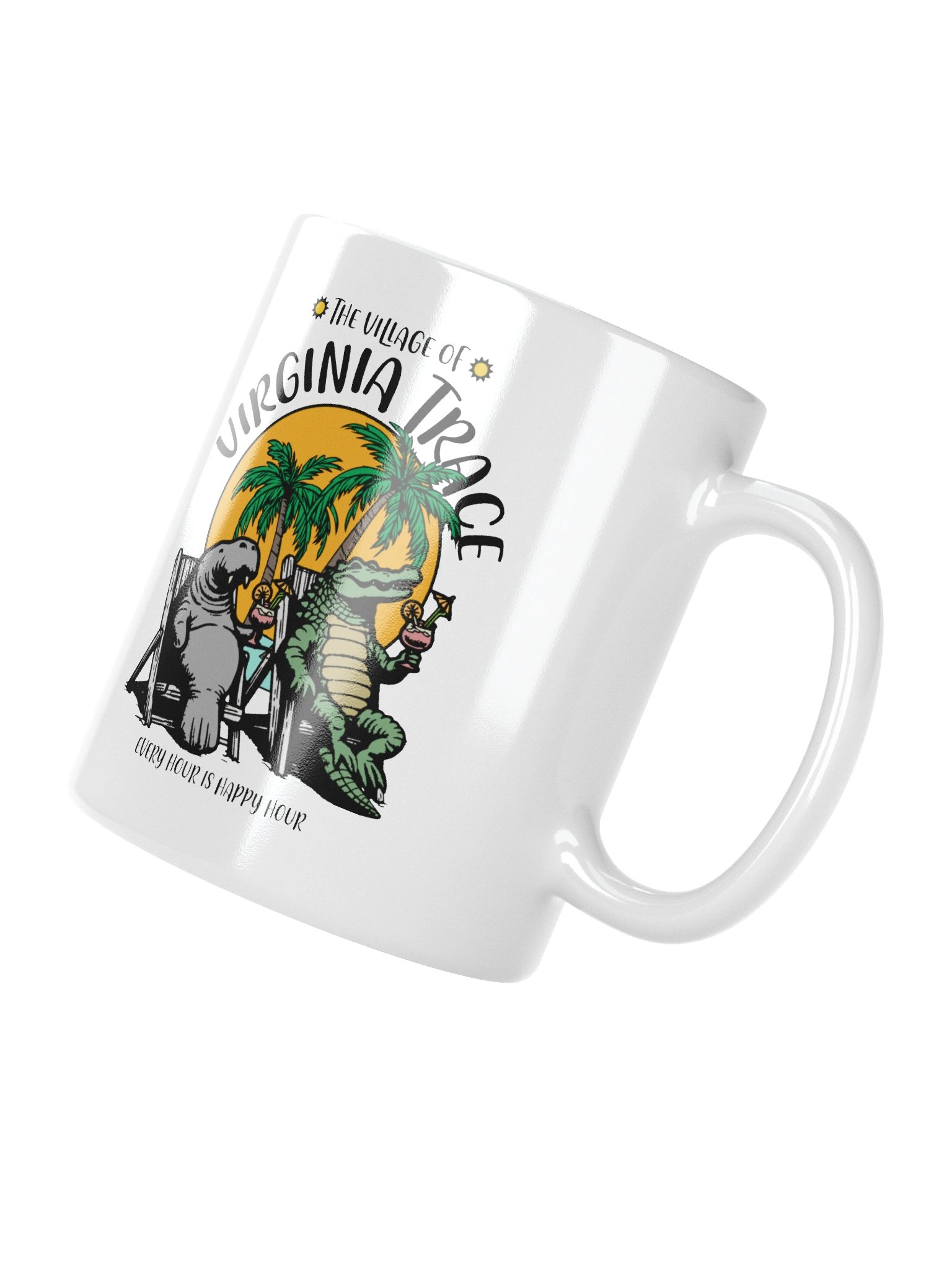 The Village of Virginia Trace TV Florida USA Fun Manatee Alligator Design Coffee Mug product image (3)