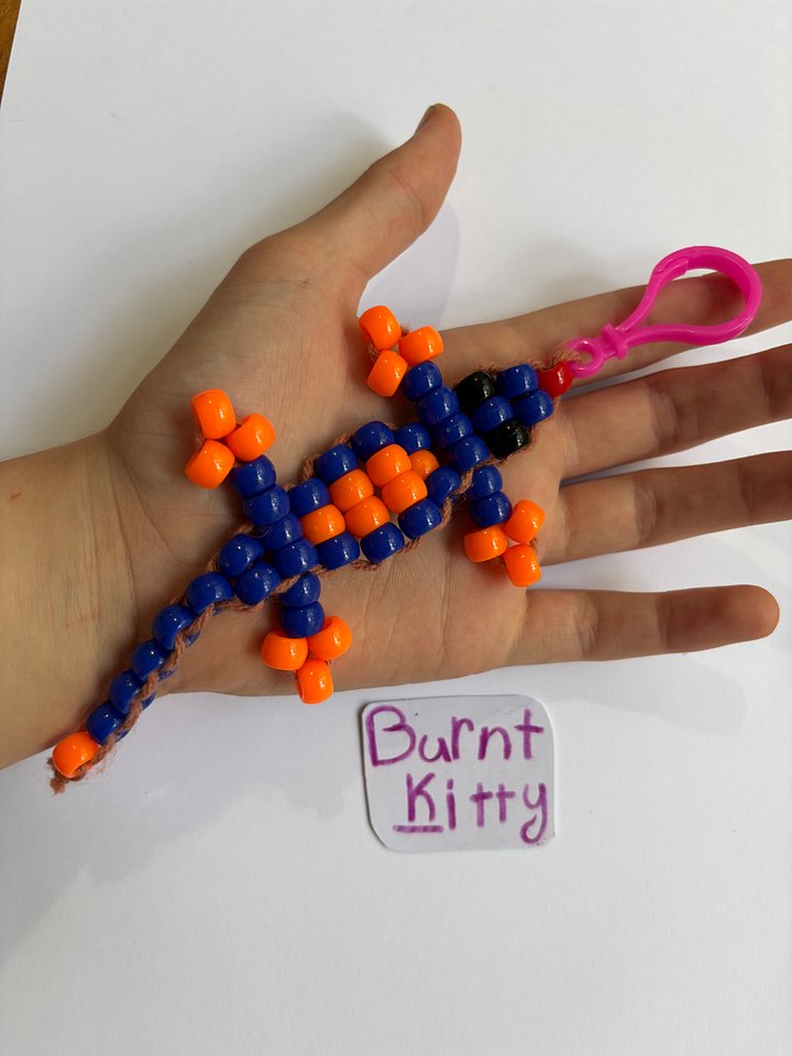 Handmade Beaded Lizard Charm | Kandi Keychain product image (1)