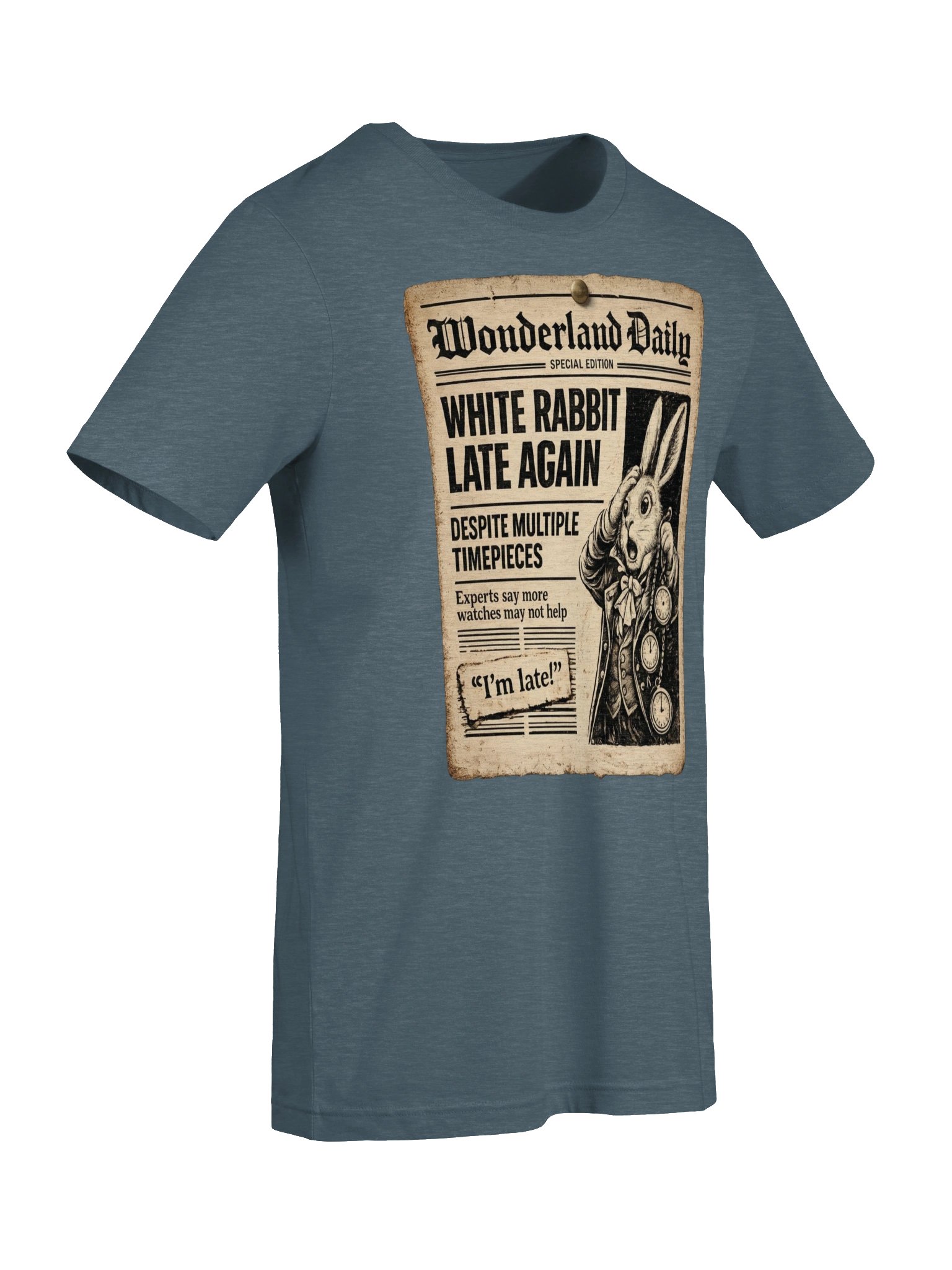 Wonderland Daily White Rabbit T-Shirt, Funny Alice Fan Shirt product image (8)