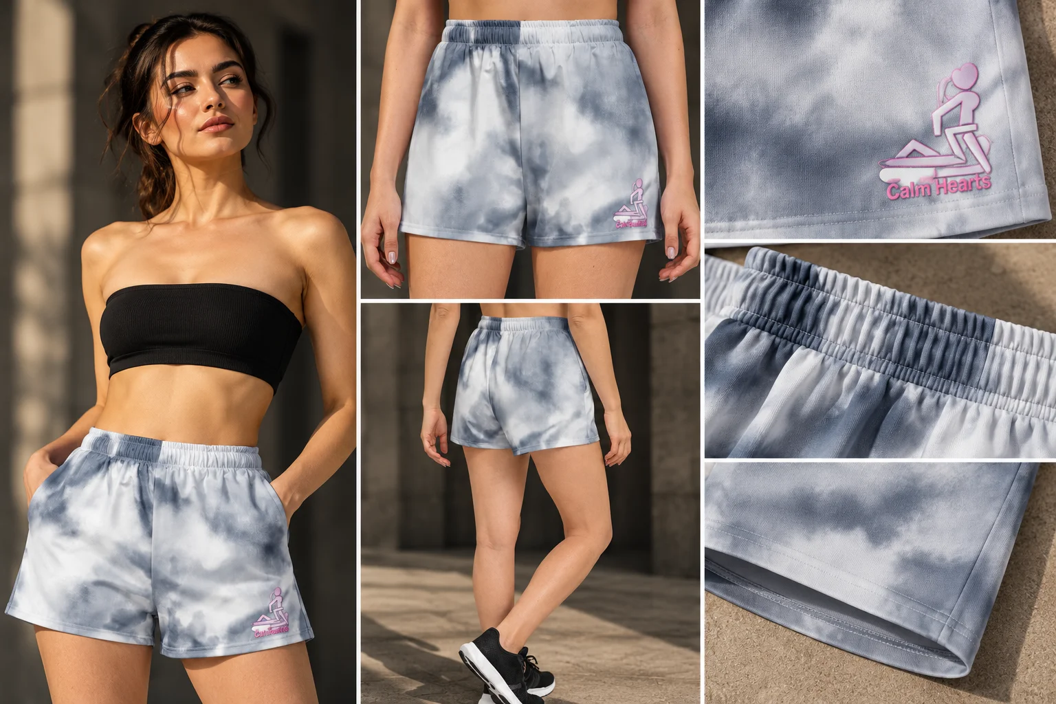 High-Waist Good Vibes Athletic Shorts product image (1)