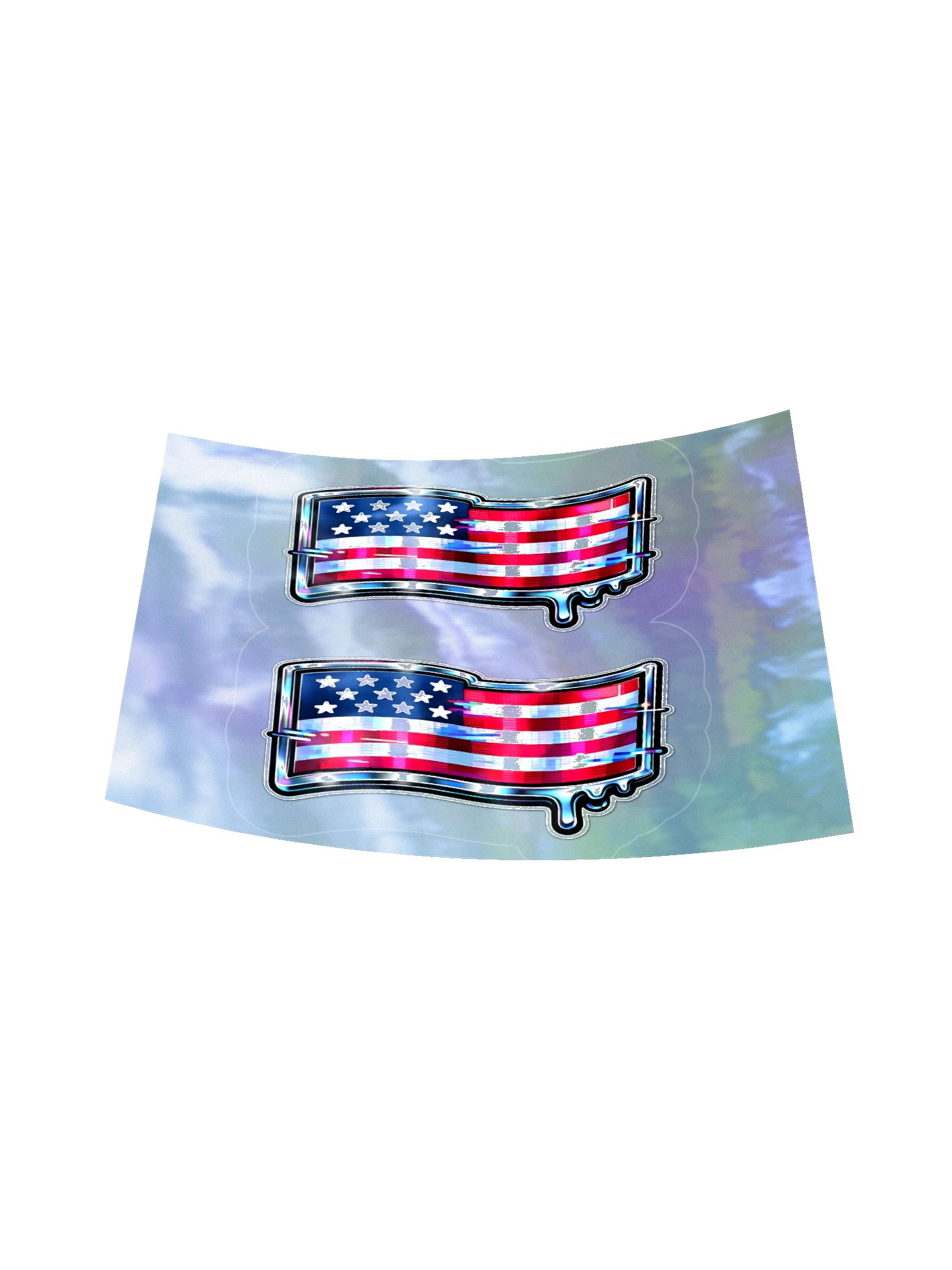 Holographic Dripping USA Flag Sticker 2-Pack product image (18)