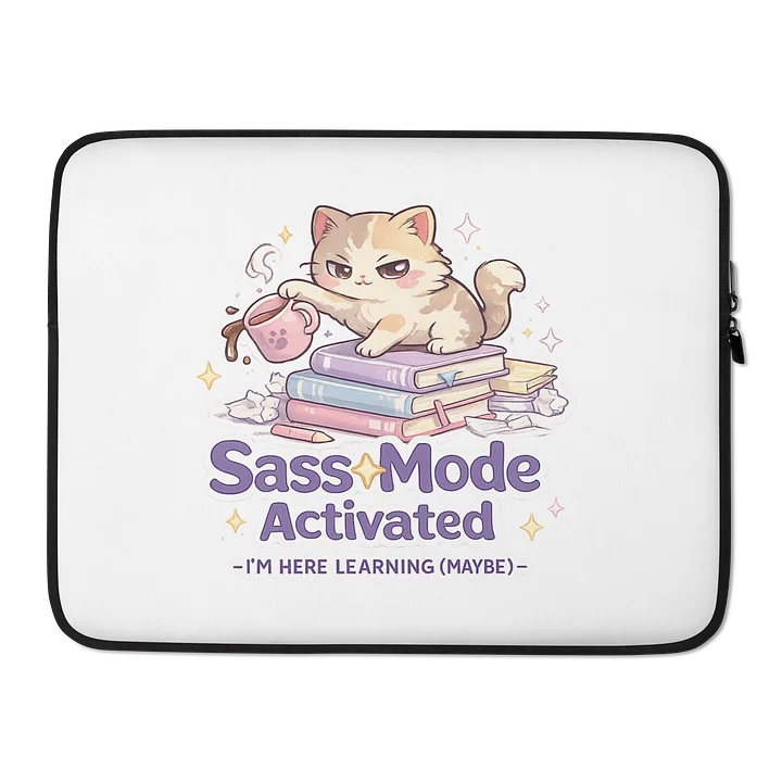 Sass Mode Activated Laptop Sleeve 🐾✨☕📚 product image (2)