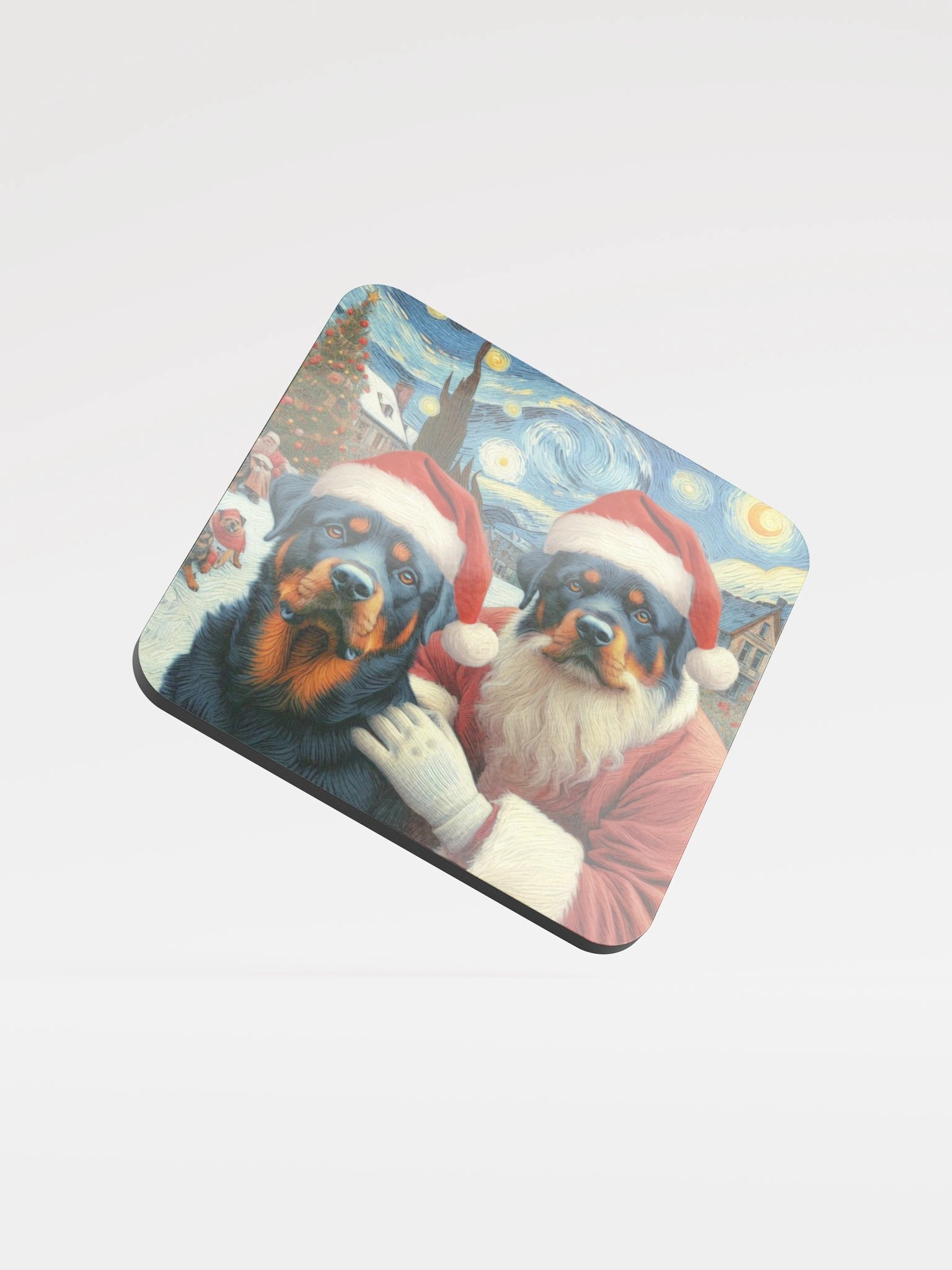Santa Rottweilers Cork Coaster Set product image (1)