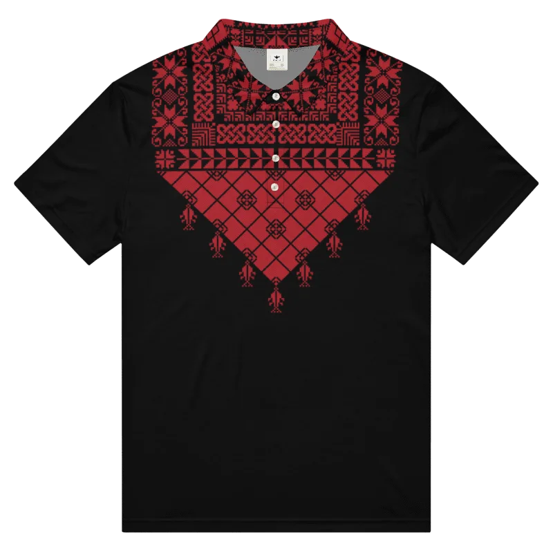 Red Tatreez Men's Slim Fit Polo product image (1)