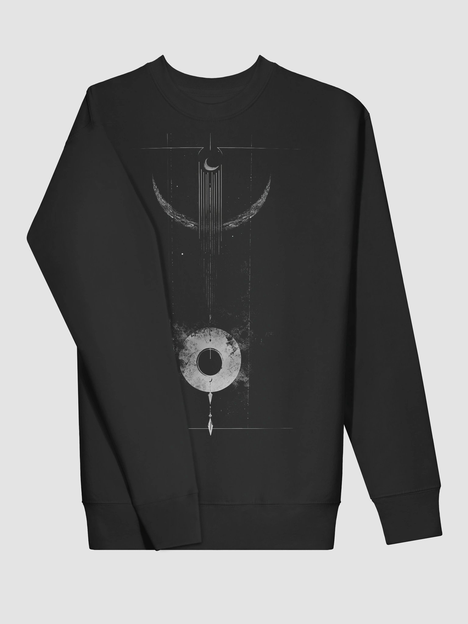 Occult Eclipse Sigil Black Crewneck Sweatshirt product image (3)