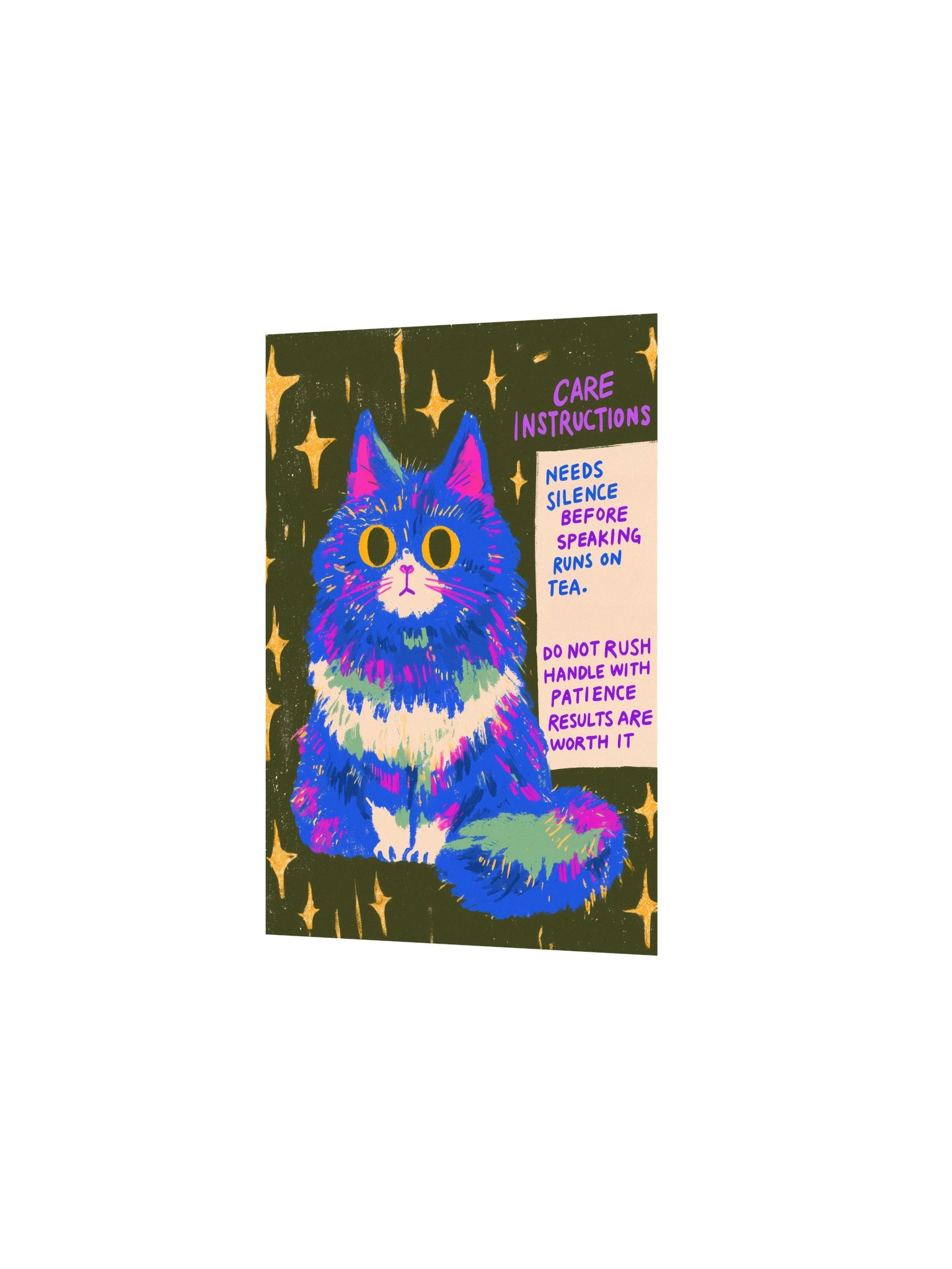 Whimsical Cat Care Instructions Poster product image (10)
