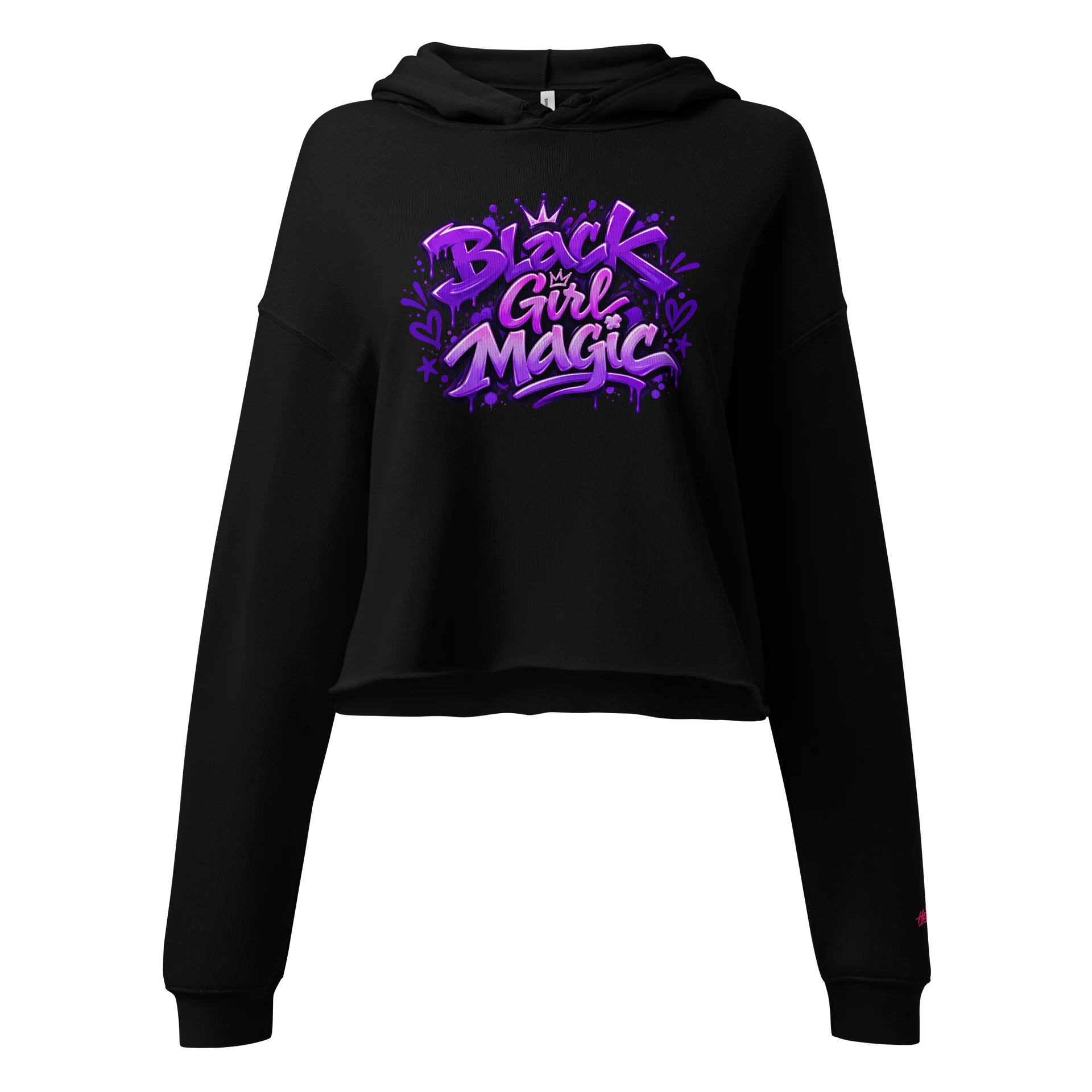 HERitage Black Girl Magic Crop Hoodie In Purple product image (2)
