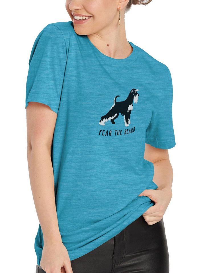Fear the Beard T-Shirt(Embroidered) of a Miniature Schnauzer(Black & Silver) product image (2)