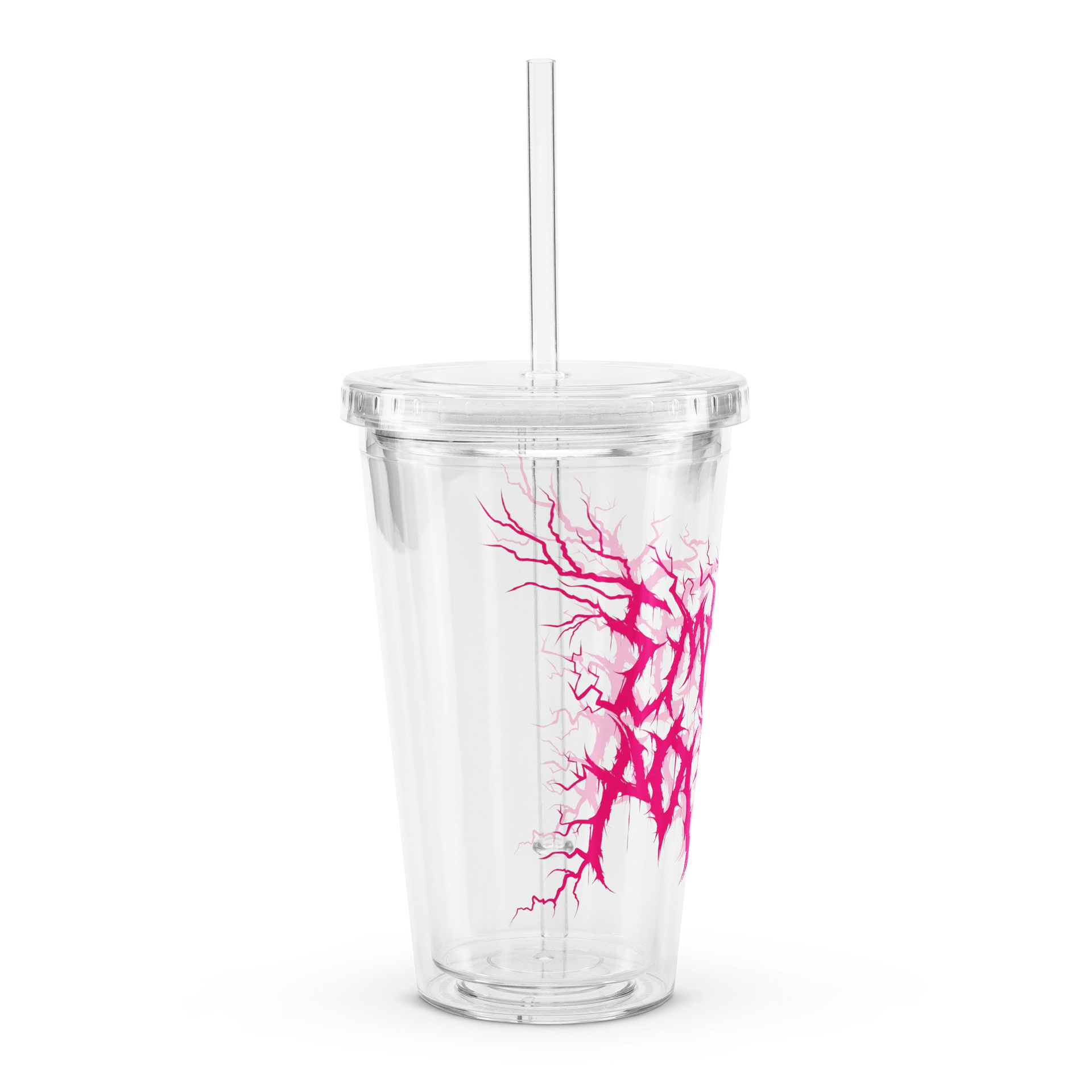 EIP Double Walled Clear Plastic Tumbler (16 oz) HOT PINK product image (3)