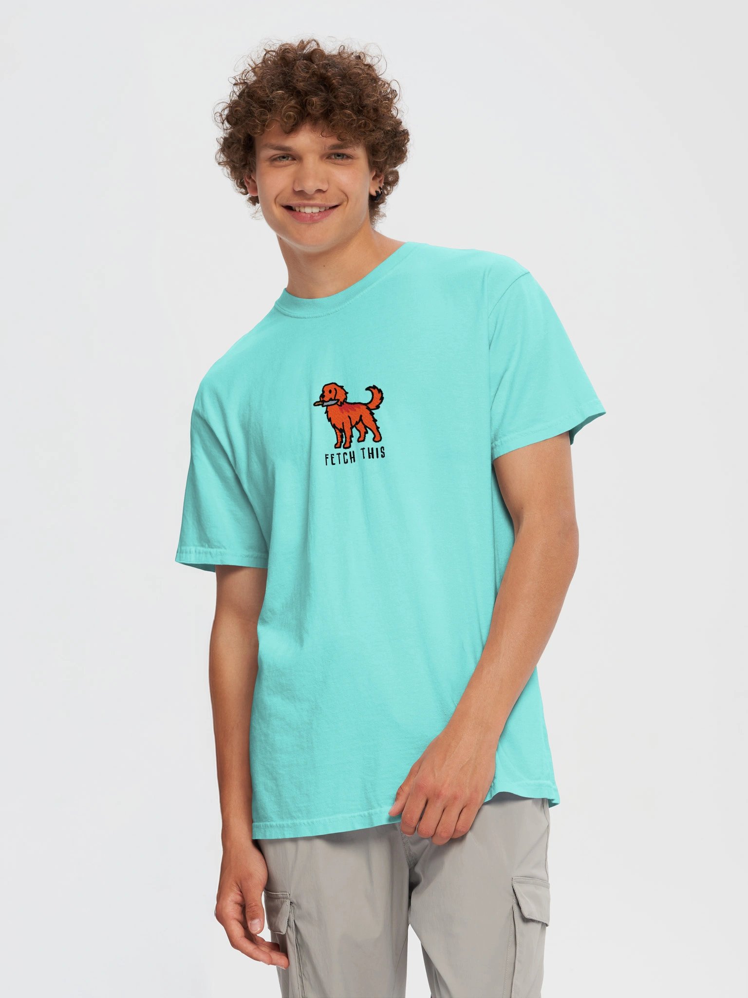 Fetch This Funny Chibi-Style Embroidered T-Shirt for Golden Retriever(Red) Owners product image (95)