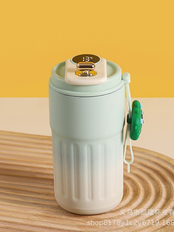 Smart Coffee Tumbler with LED Temperature Display - Insulated Leak-Proof Travel Mug with Wrist Strap - Modern Aesthetic Stainless Steel Thermal Cup product image (3)