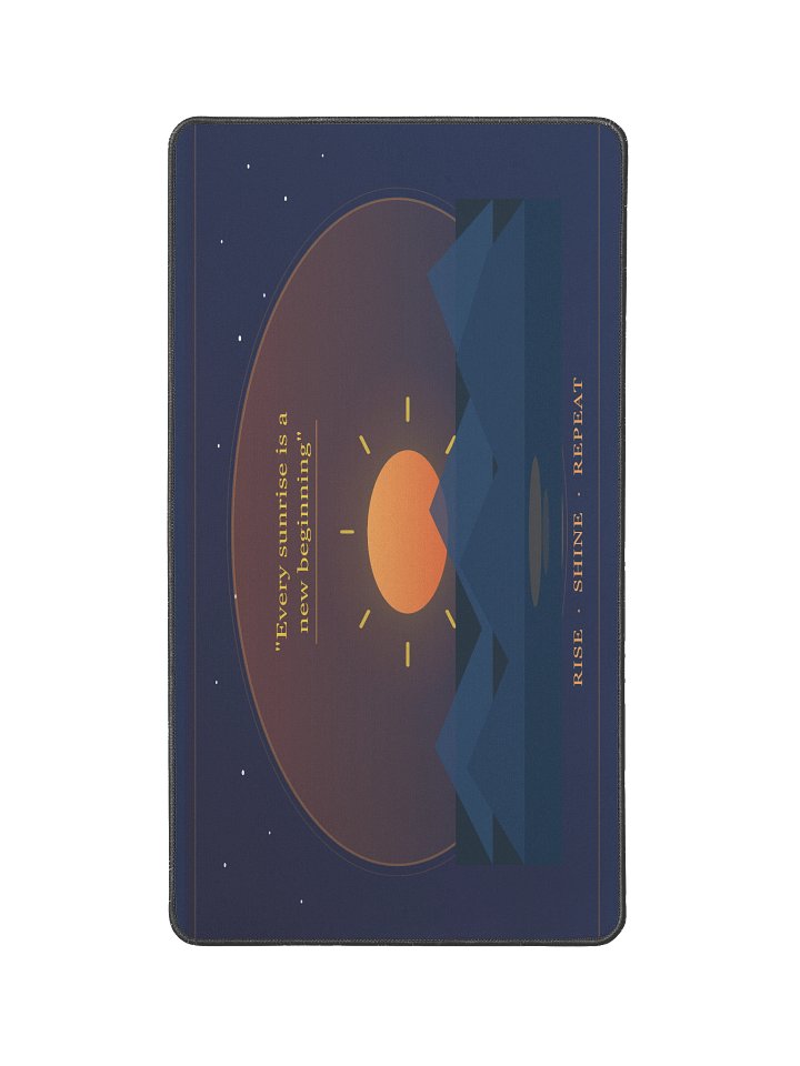 Sunrise Desk Mat 12x22 – Rise Shine Repeat Workspace Pad product image (1)