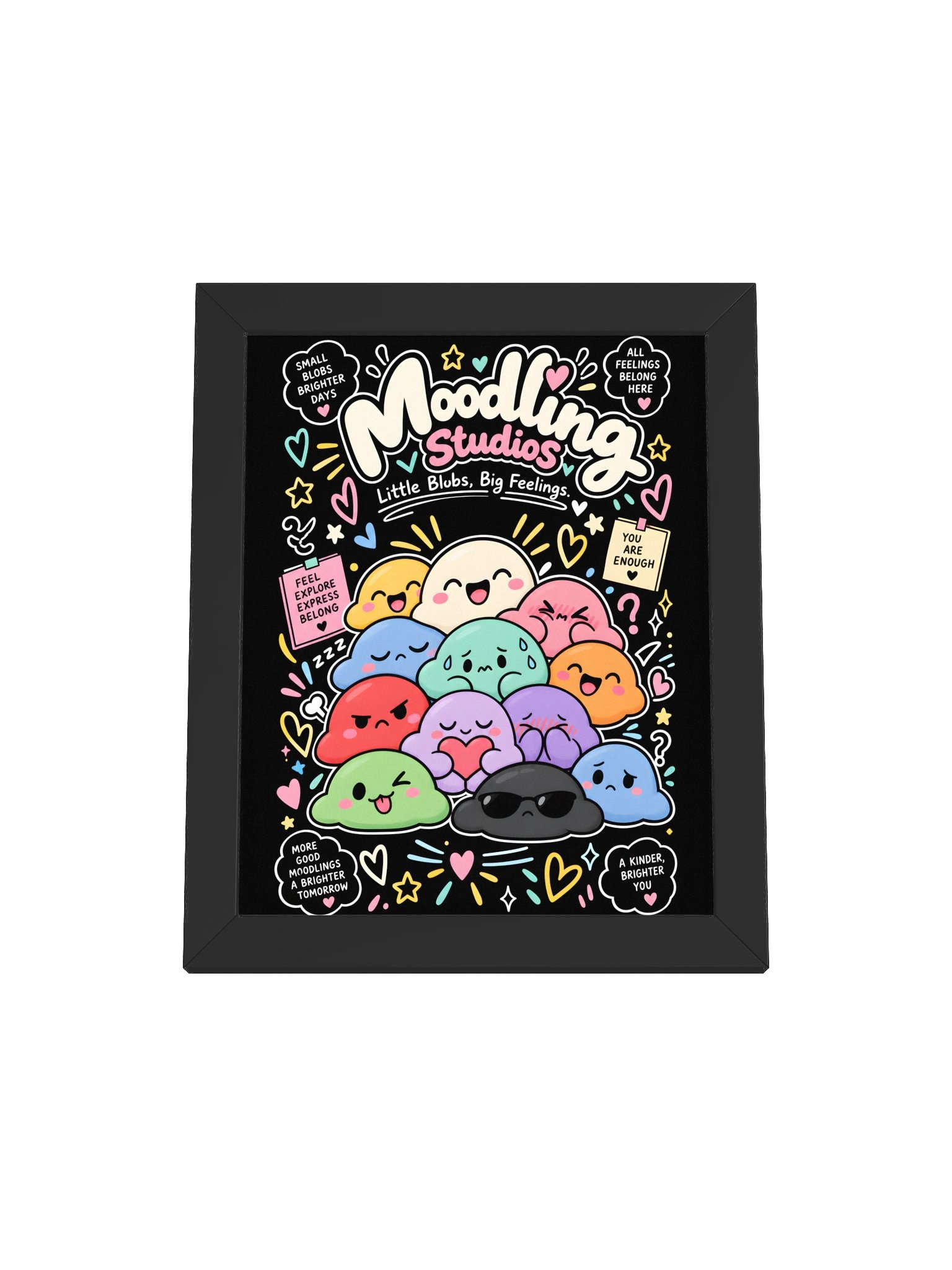 Little Blobs, Big Feelings — Moodling Studios Framed Art Poster product image (1)