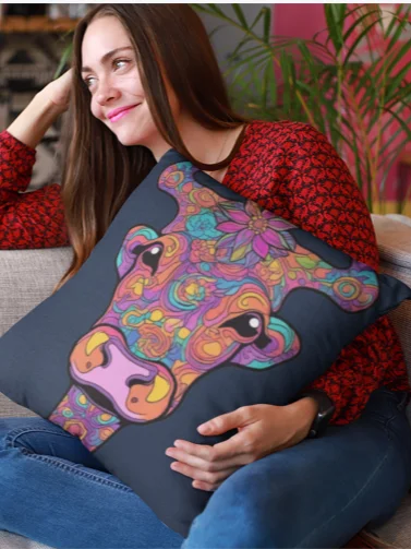Floral Cow Face - Pillow product image (2)