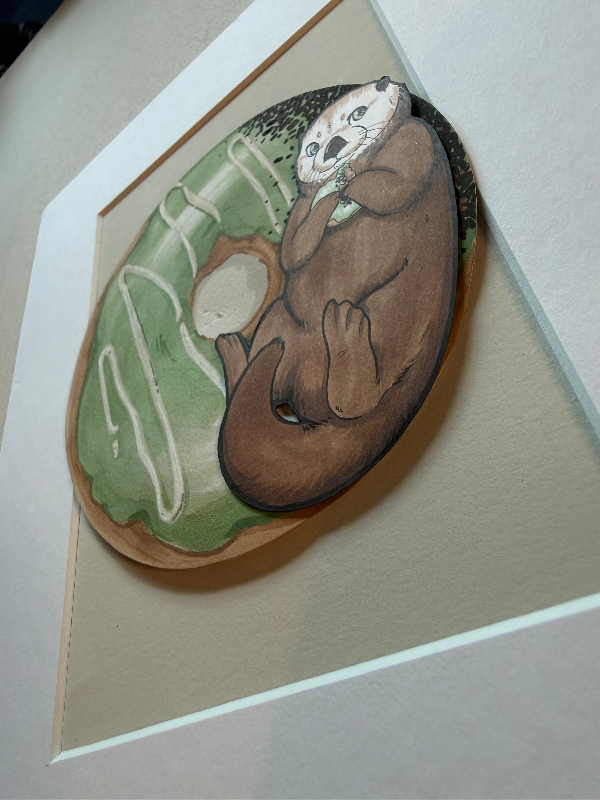 Matcha Donut Sea Otter Original Artwork product image (3)