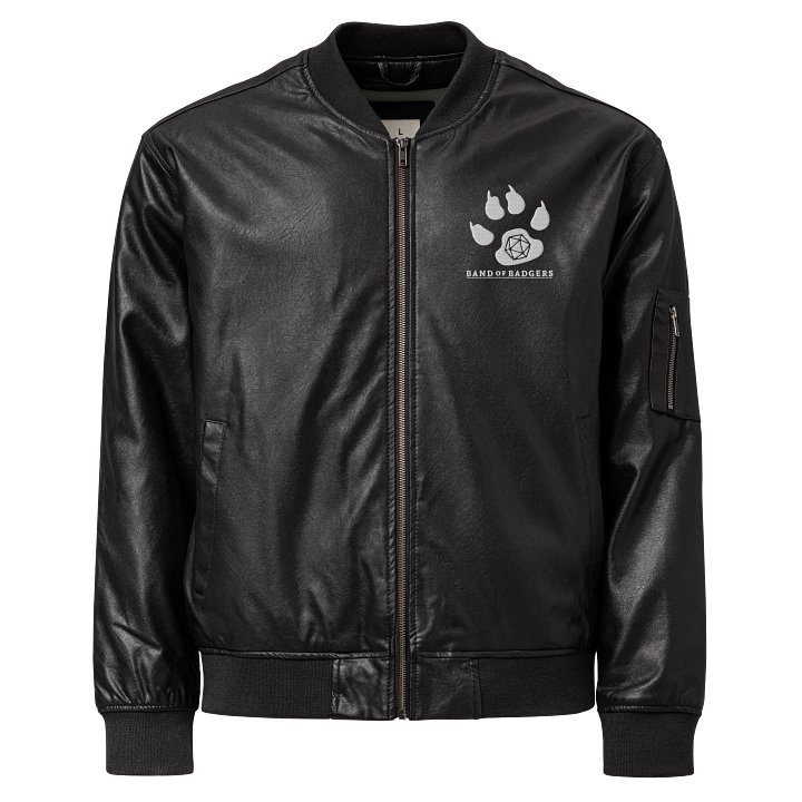 Paw Print Faux Leather Bomber Jacket product image (1)