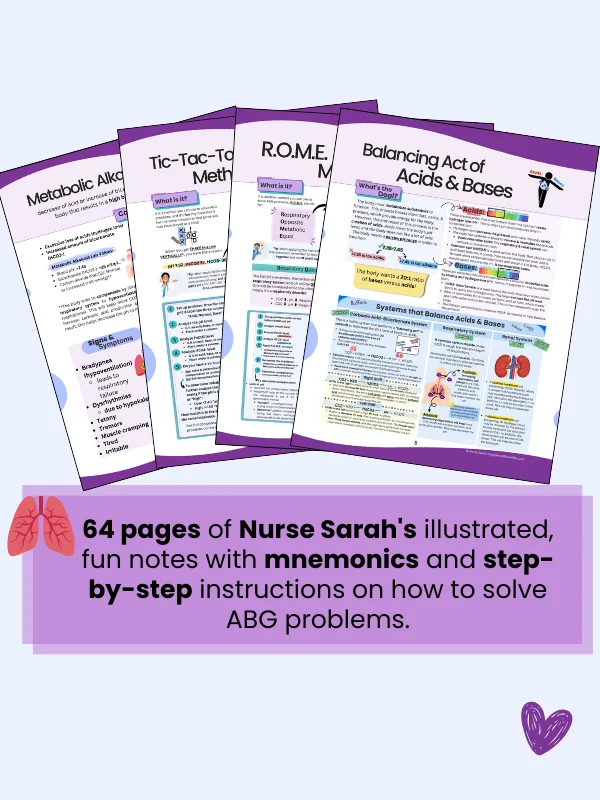 ABG Interpretation: Notes, Mnemonics, & Workbook by Nurse Sarah® (Digital) product image (2)