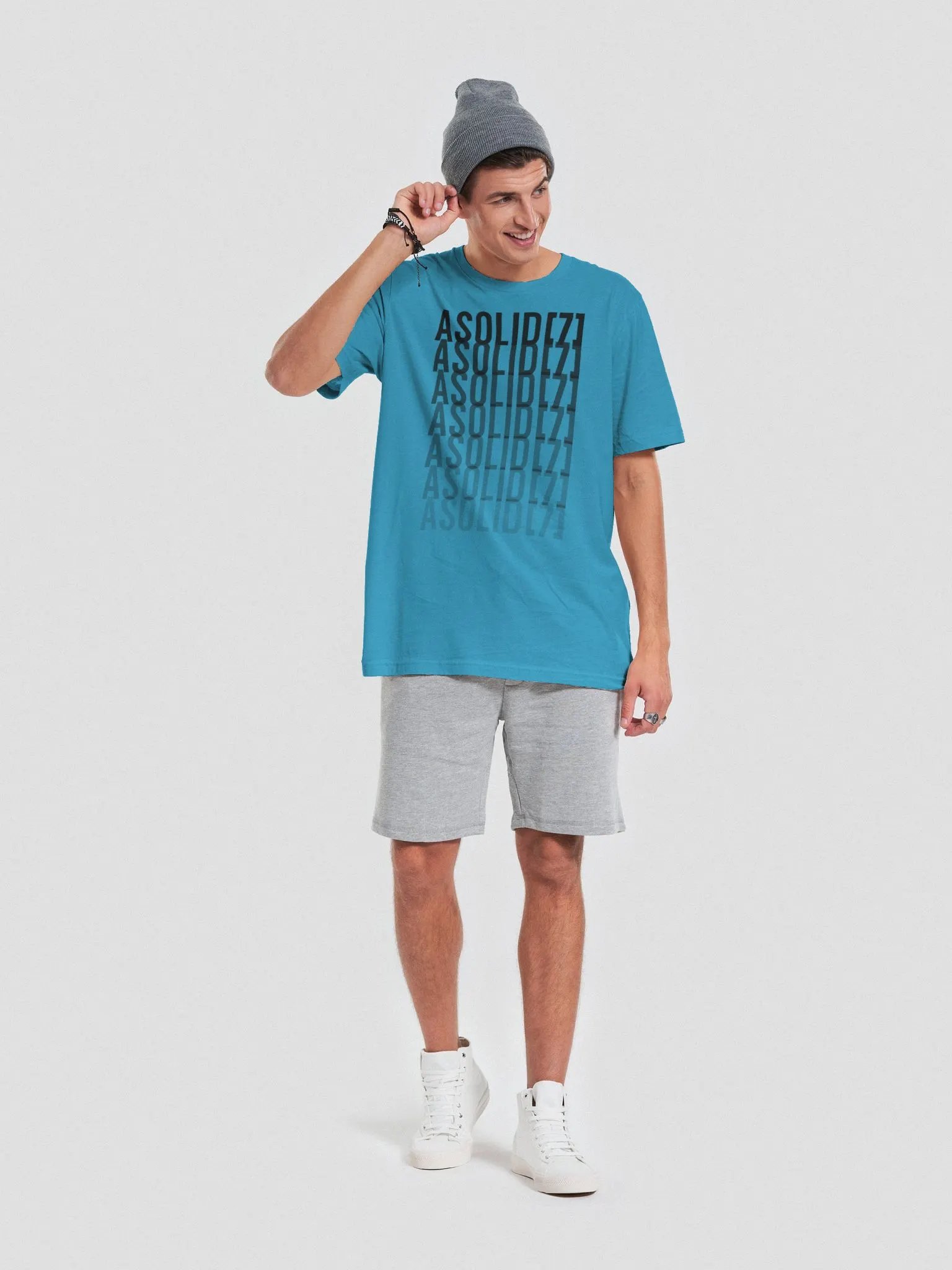 ASolid[7] Repeat Fade Black Design Tee Shirt product image (3)