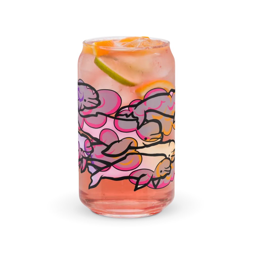 sunset beluga whales can-shaped glass product image (7)
