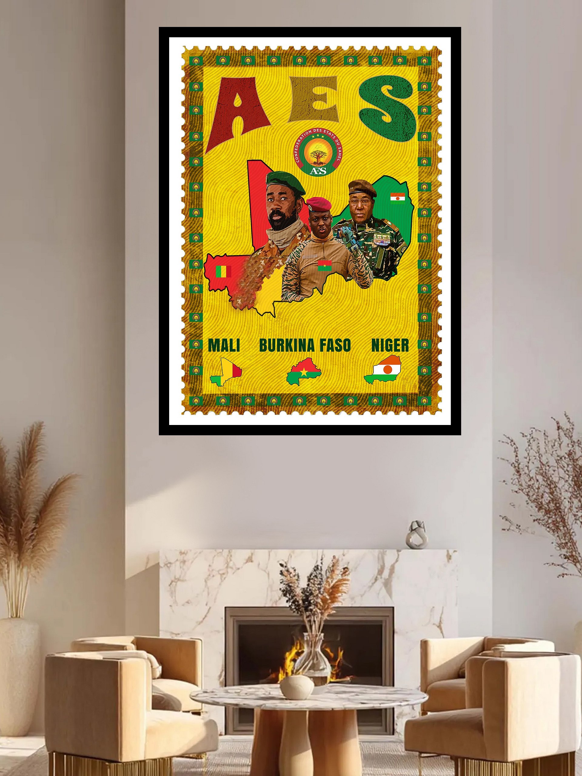 AES Sahel Confederation Poster | Mali, Burkina Faso, Niger product image (1)