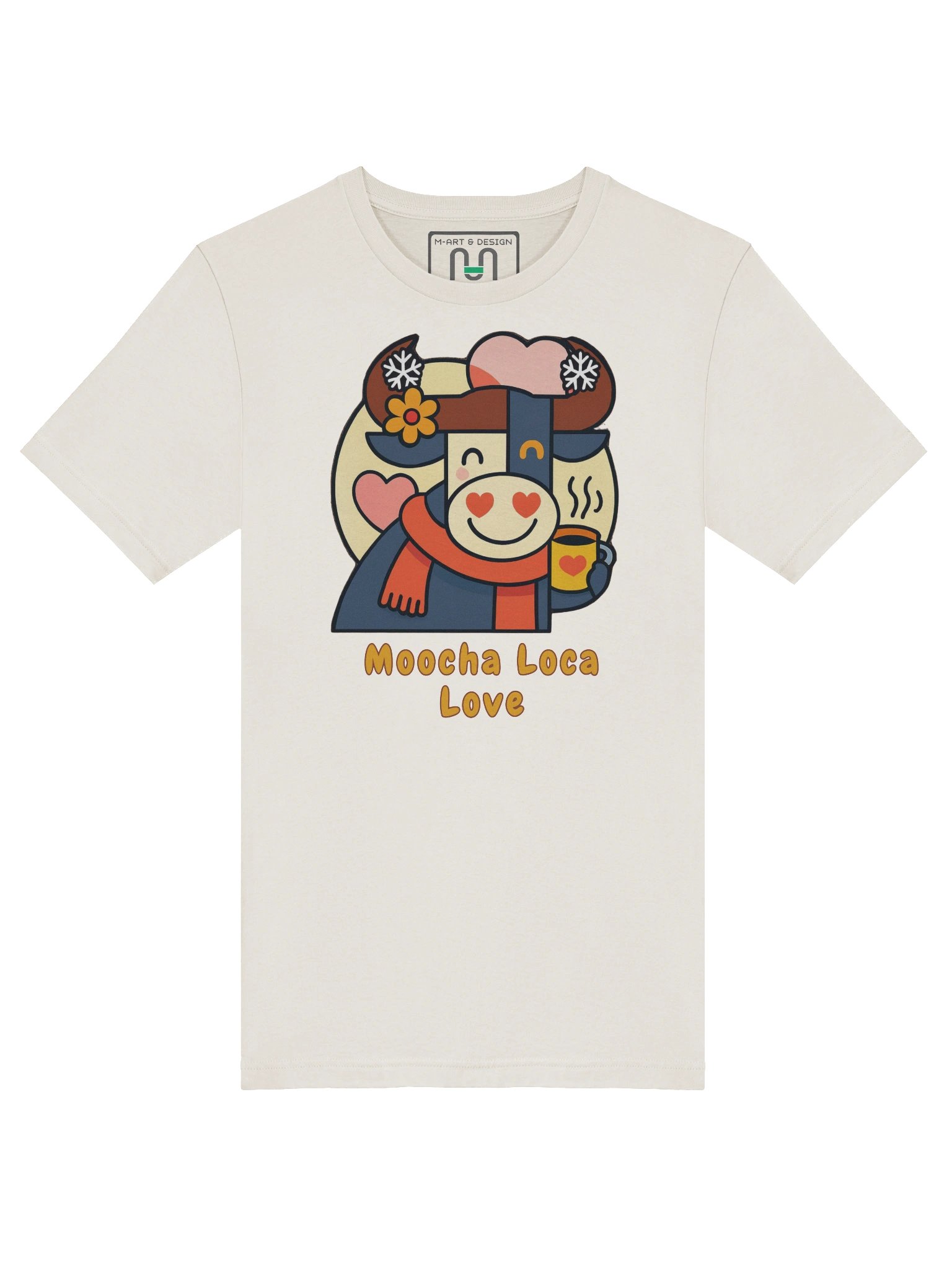 Moocha Loca Love – Cozy Bull T-Shirt with Heart Eyes & Cocoa Mug by M-Art and Design product image (29)