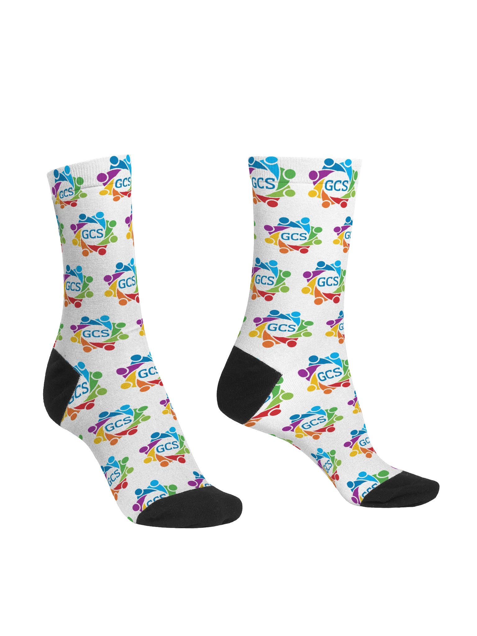GCS Logo Pattern Crew Socks - White product image (3)
