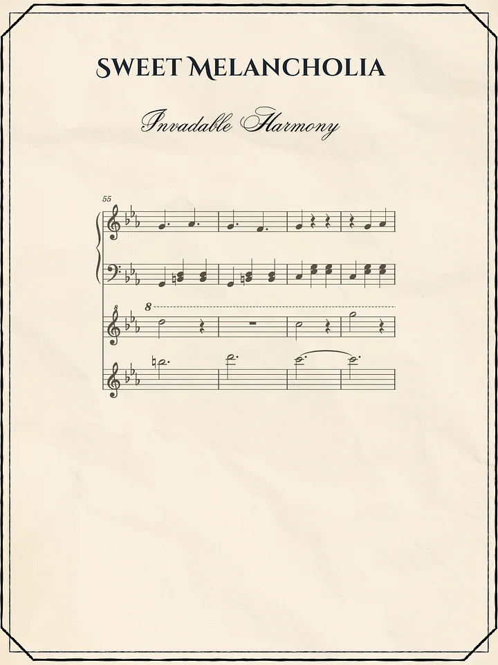 Sweet Melancholia - Sheet Music | Invadable Harmony product image (1)