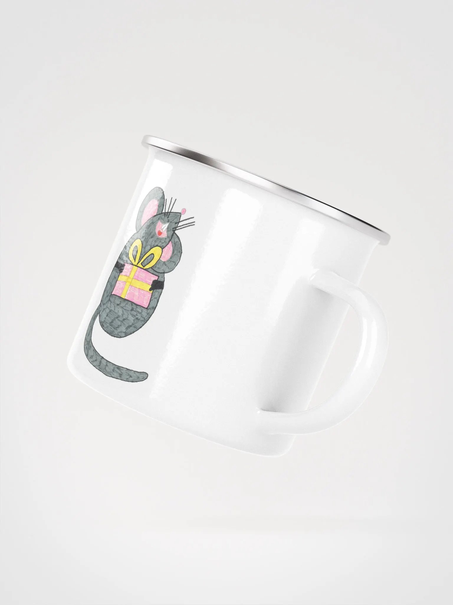 Present mouse enamel mug product image (3)