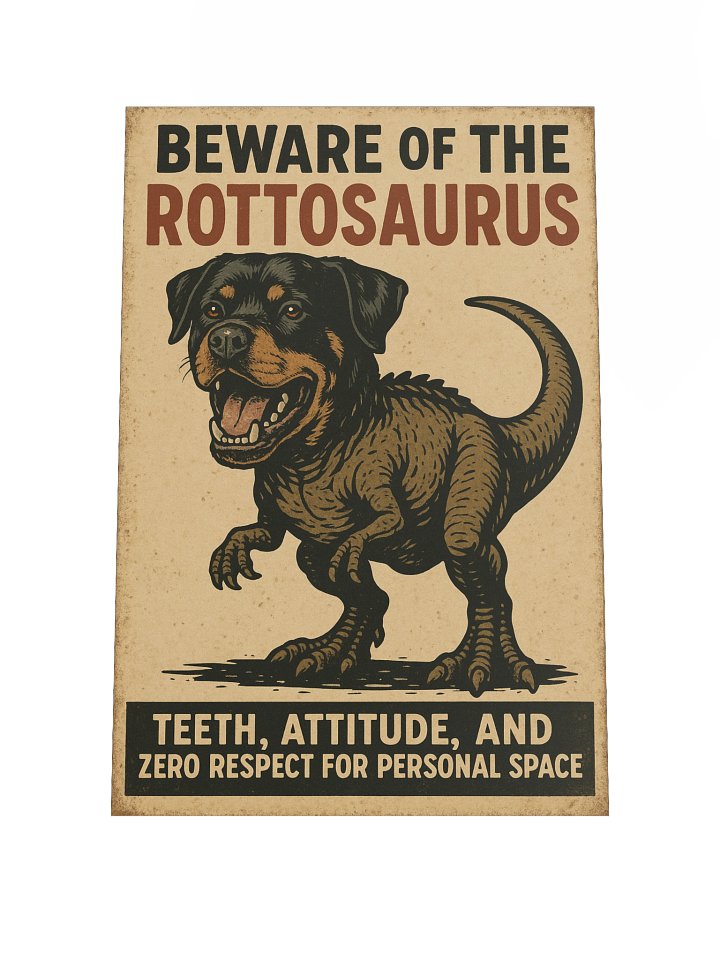 Beware of the Rottosaurus Poster product image (2)
