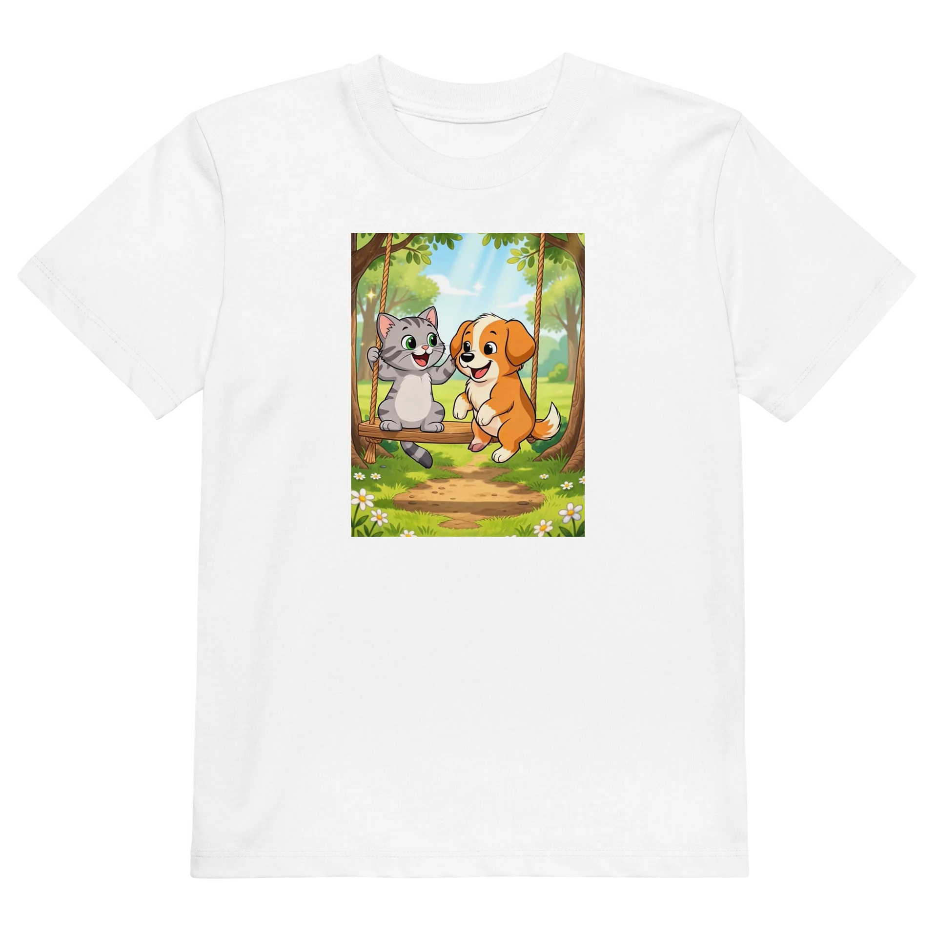 Cat and Puppy Swing Kids Tee product image (5)
