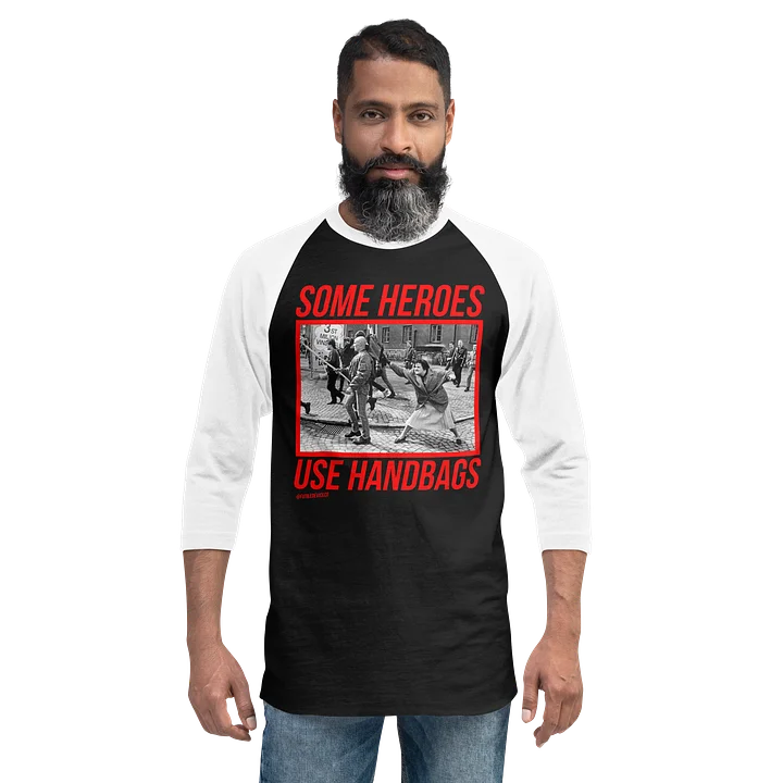 FUTILE DEVICE: SOME HEROES USE HANDBAGS (BASEBALL TEE) product image (8)