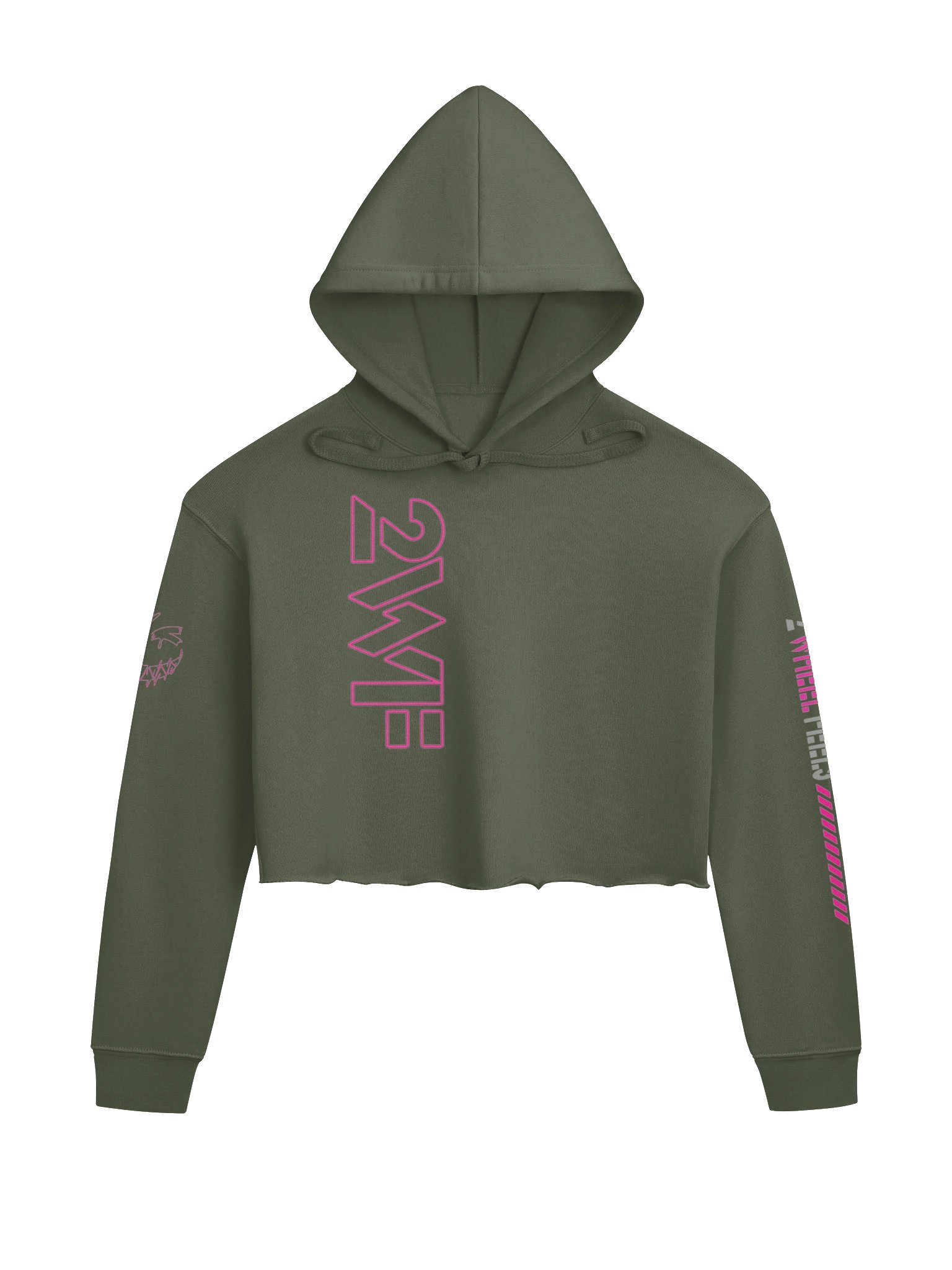 Neon Pink NewJeans Crop Hoodie product image (1)