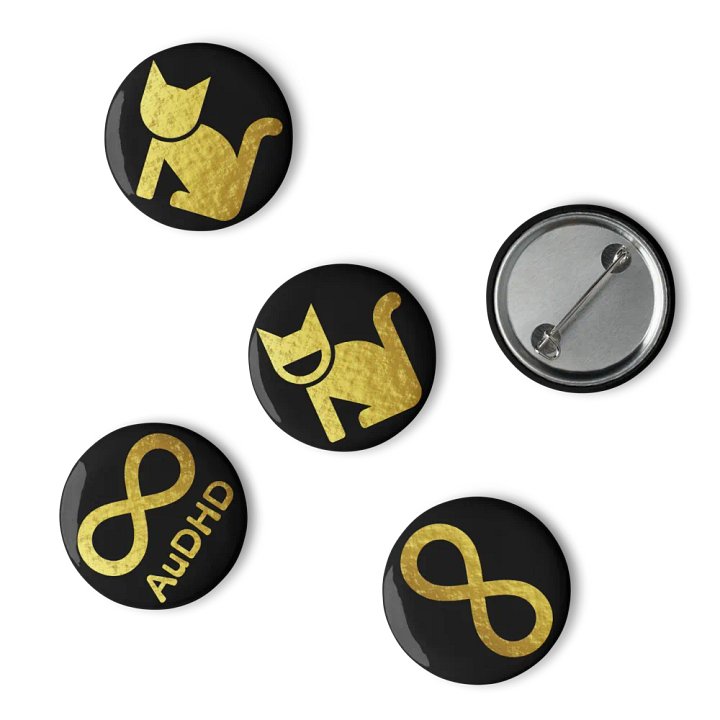 Golden AuDHD Cats Pin Set product image (2)