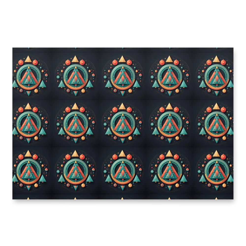 Geometric Christmas tree Wrapping Paper Sheets product image (1)