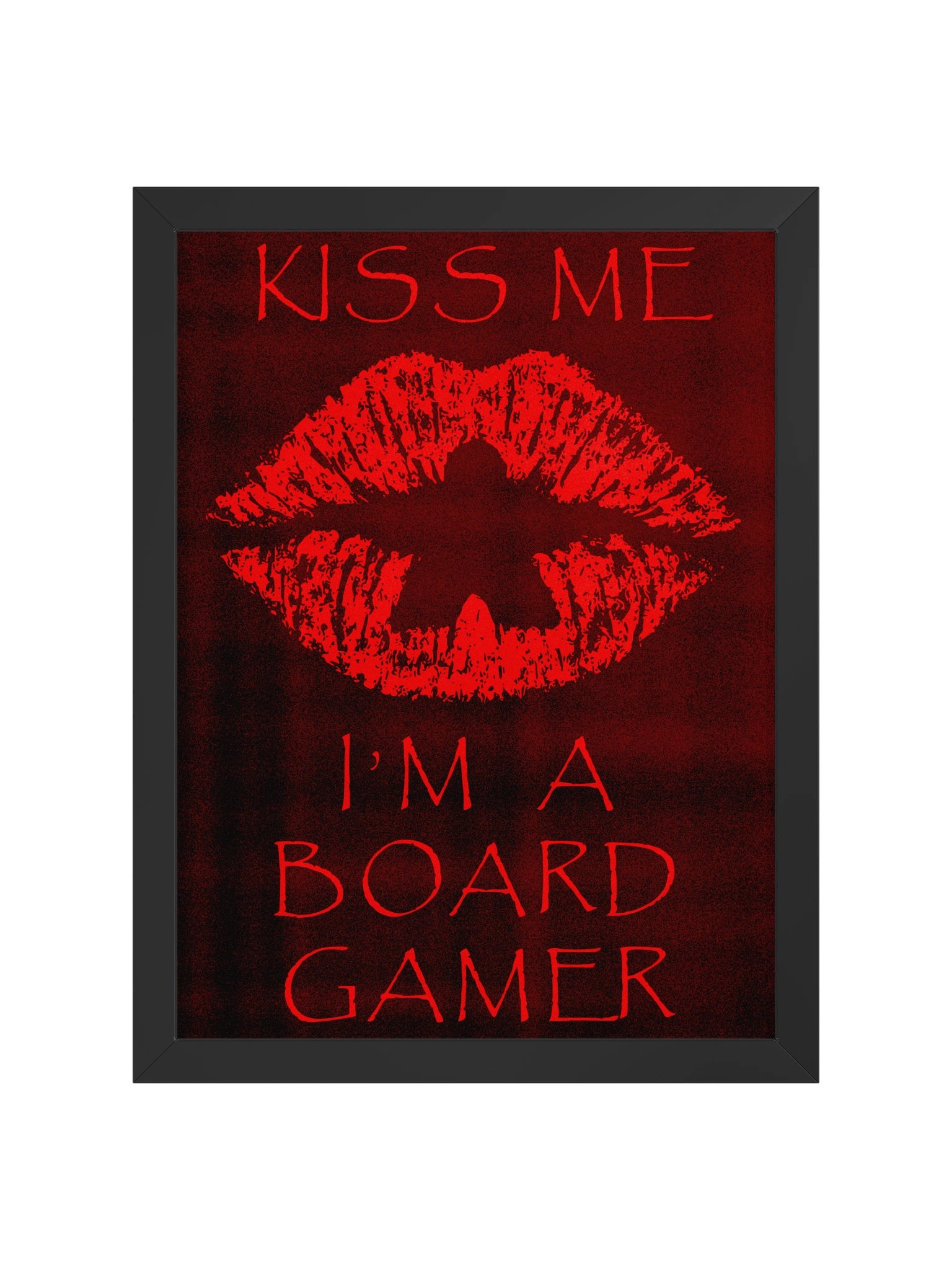 Grunge Meeple Kiss Board Game Room Poster - FRAMED product image (2)