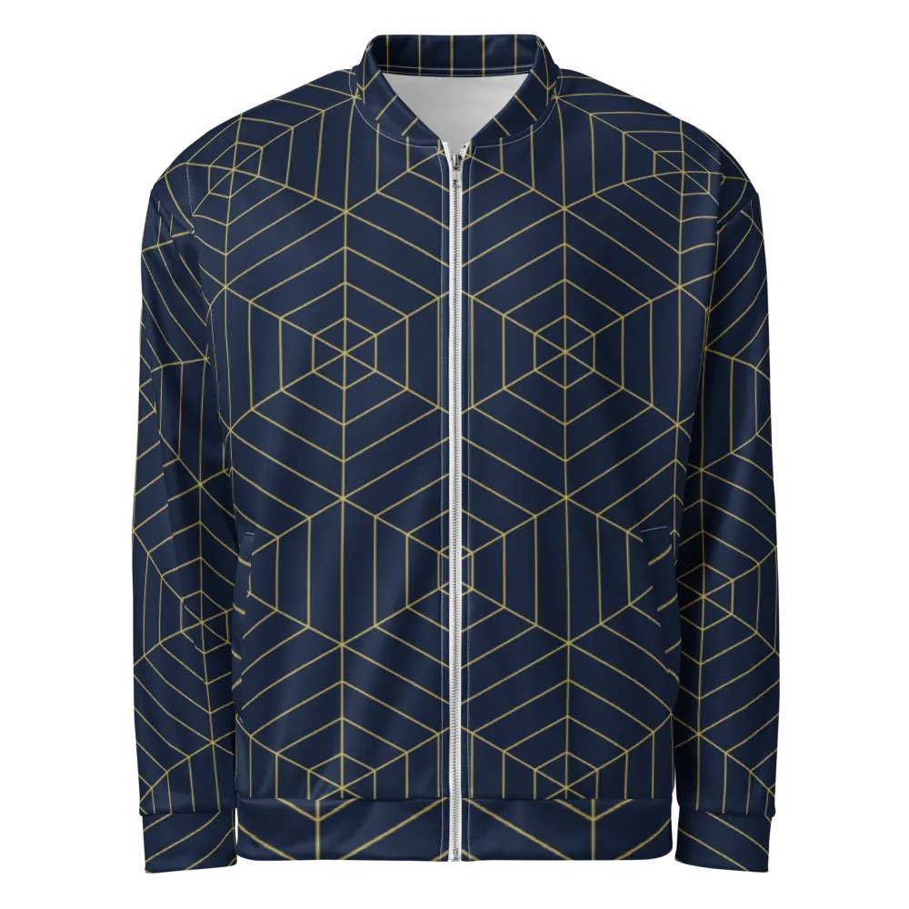 Geometric Gold Cube All-Over Bomber Jacket product image (1)
