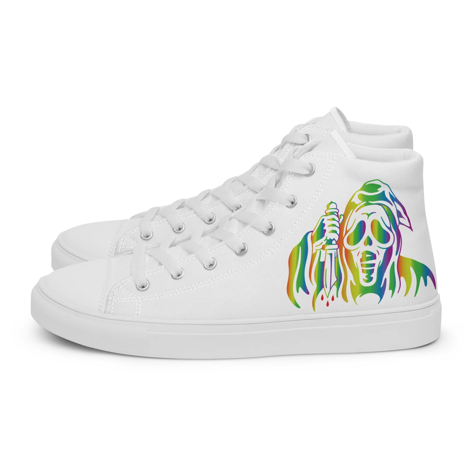Men's White Canvas High Top - Rainbow Ghostie product image (1)