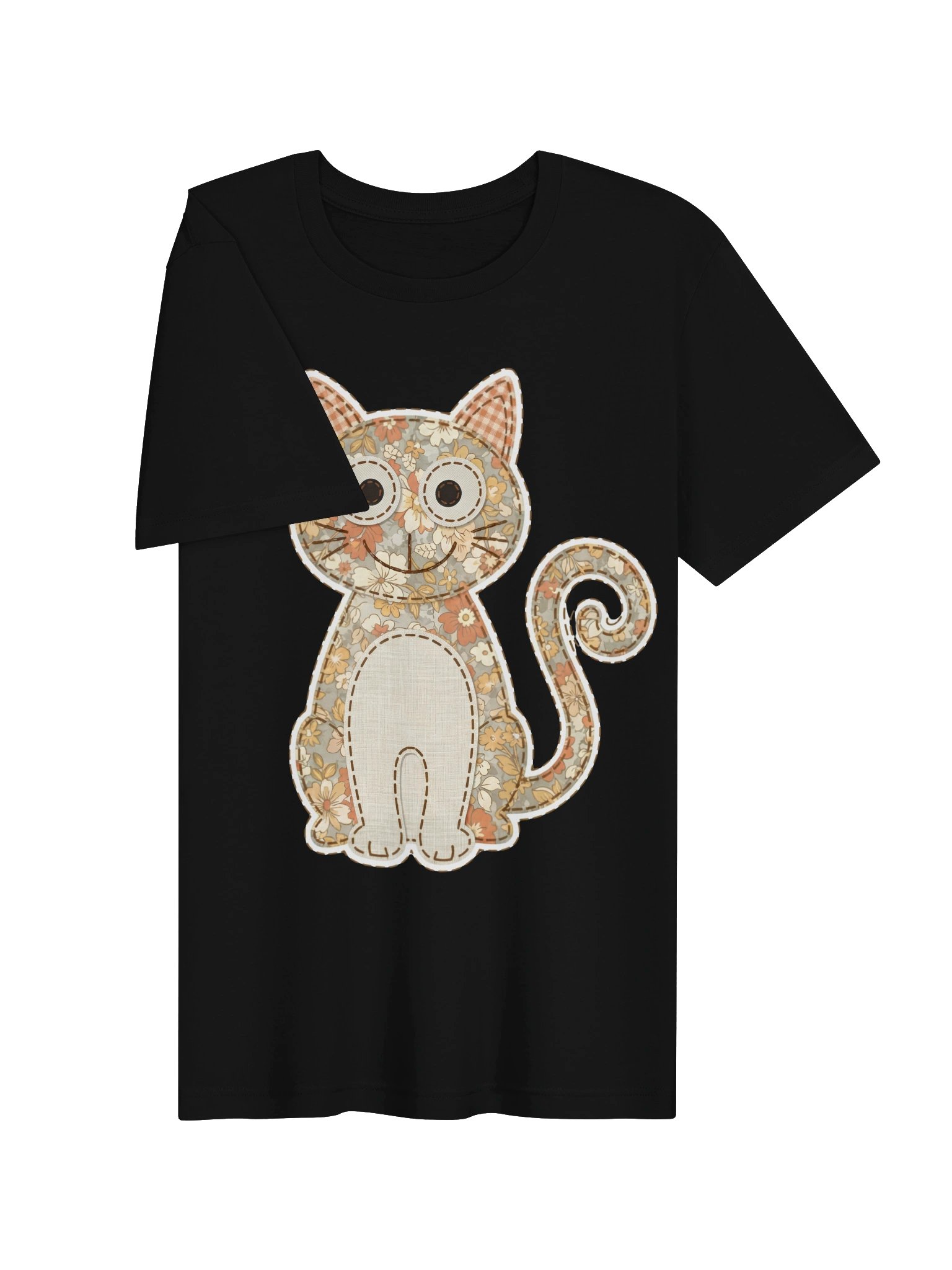 Cute Patchwork Cat T-Shirt product image (3)