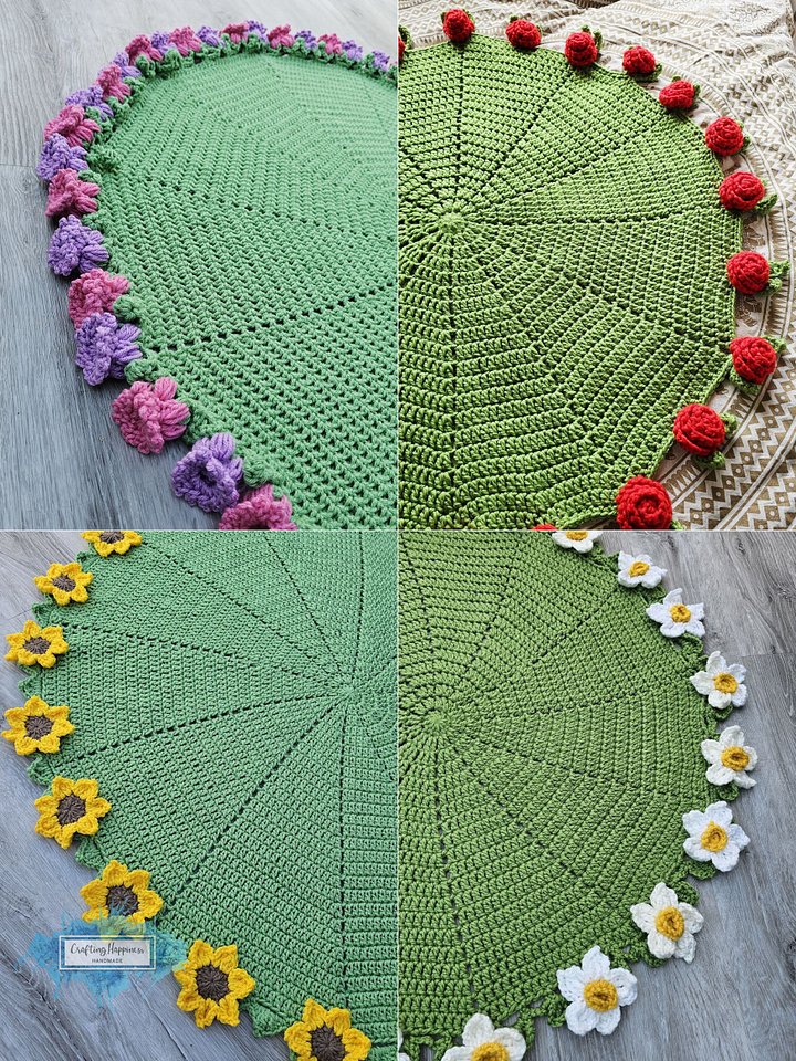 Crochet Flower Blanket Patterns Bundle | Rose, Sunflower, Daffodil, Lily (PDF) product image (1)