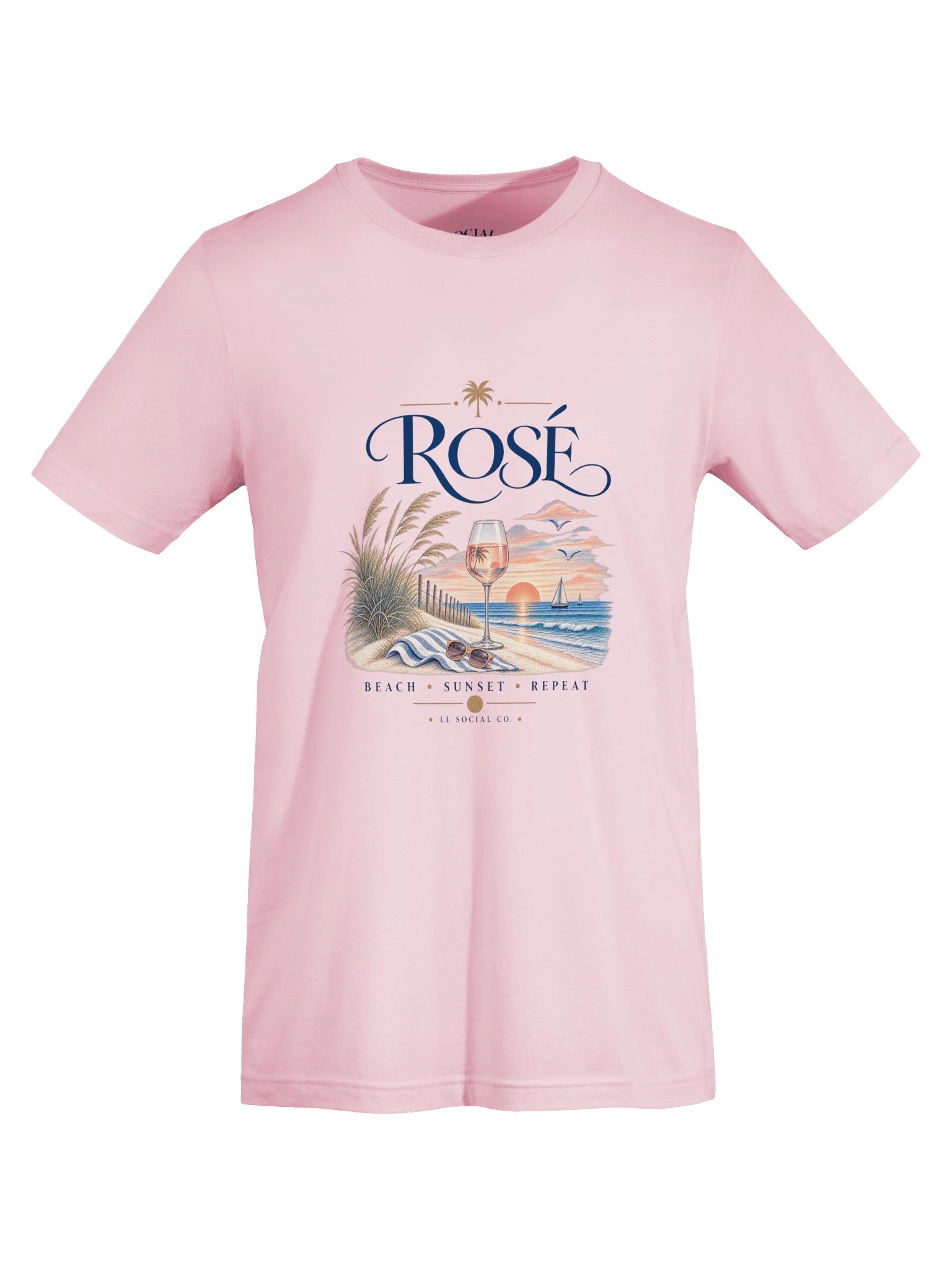 Rosé Beach Sunset Repeat - Unisex Resort Tee product image (35)