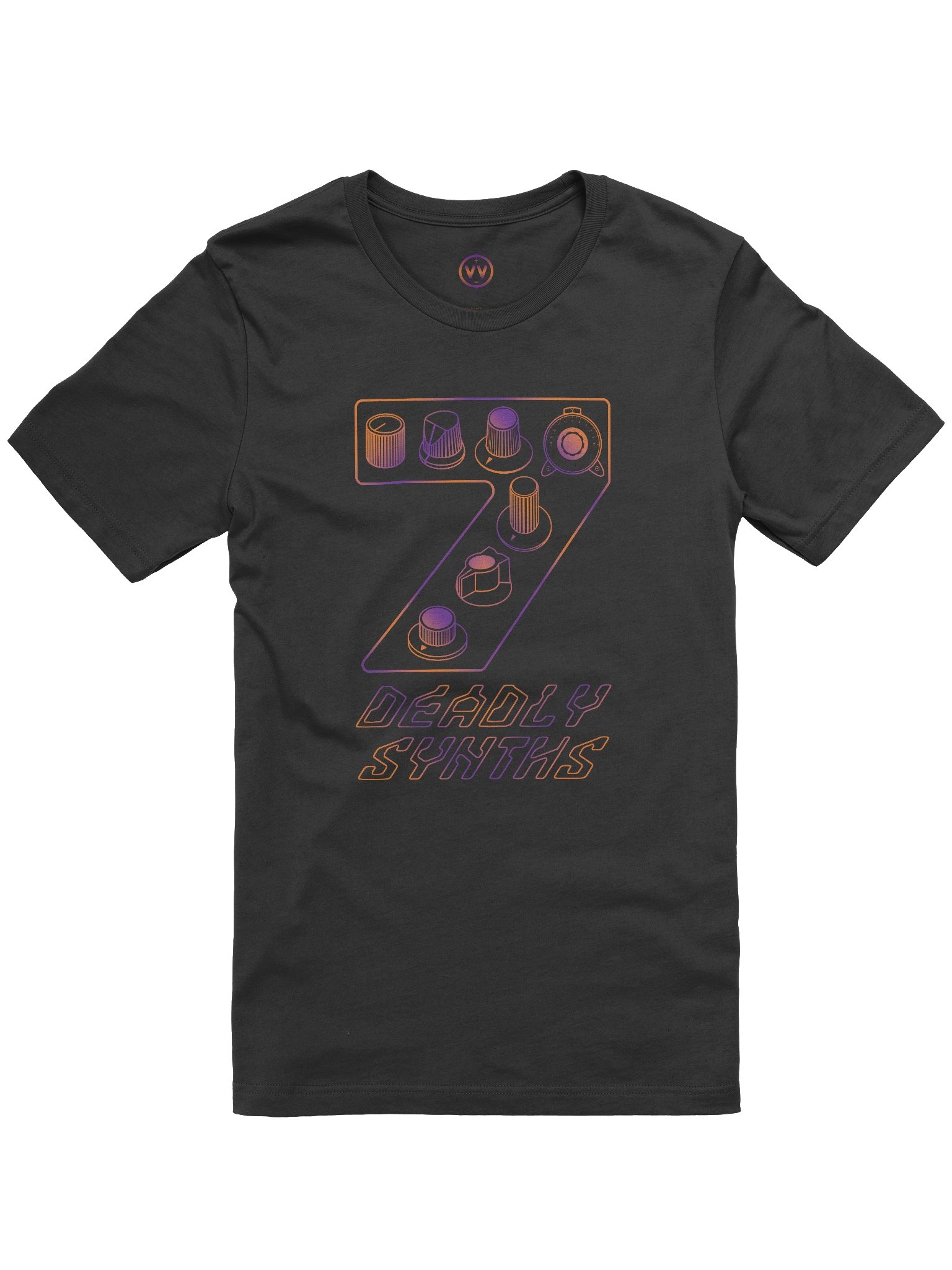 Seven Synth Legends T-Shirt - 7 Deadly Synths (Icons of Synthesis) product image (4)