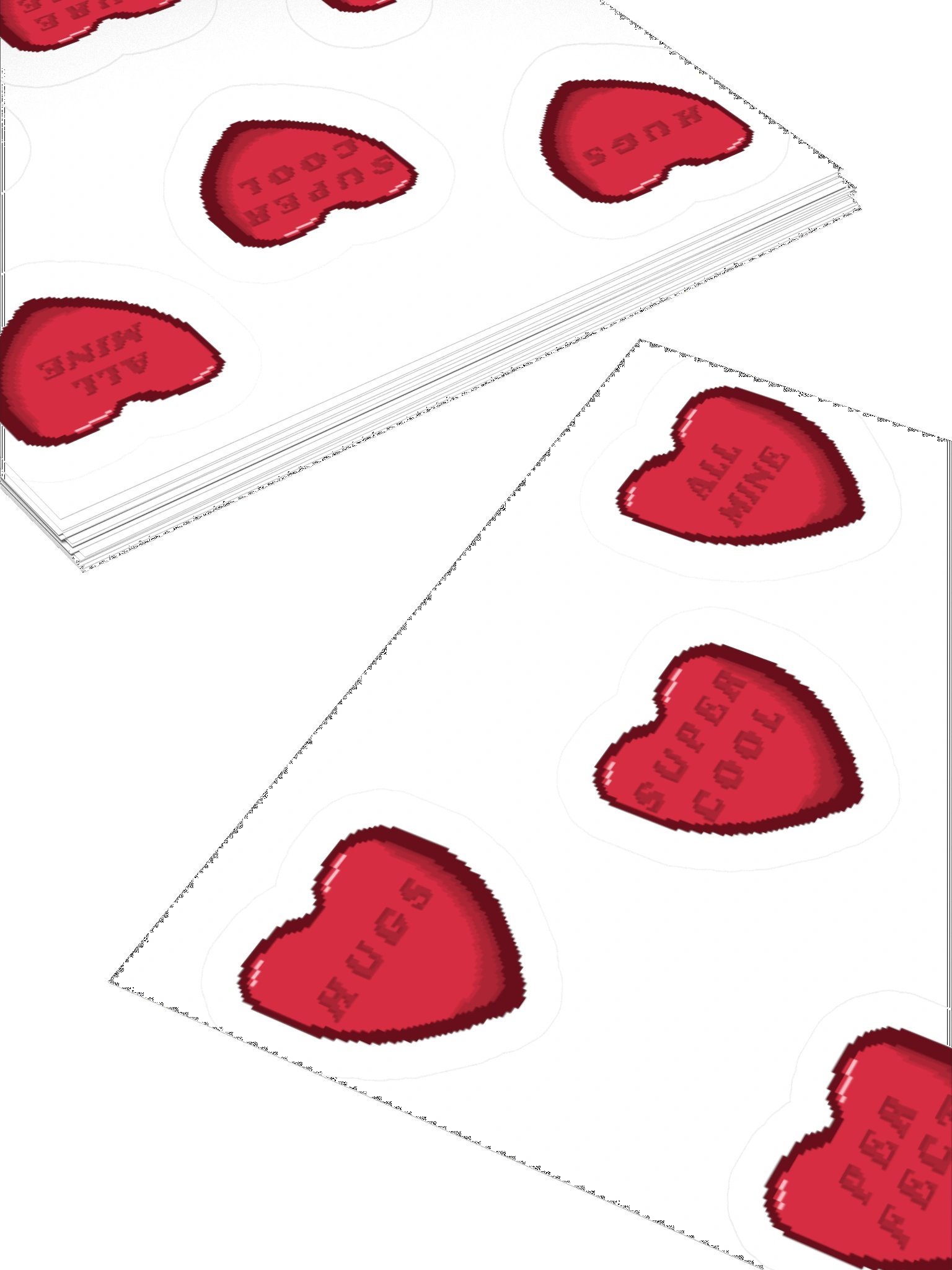 Candy Heart Pixel Sticker Set 3"x3" product image (4)