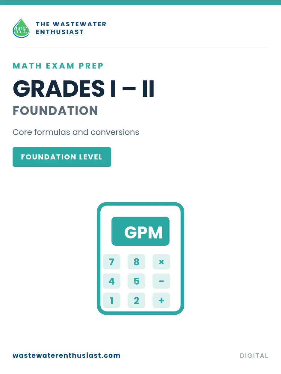 Grades I - II Wastewater Math Exam Prep (Entry Level) product image (1)