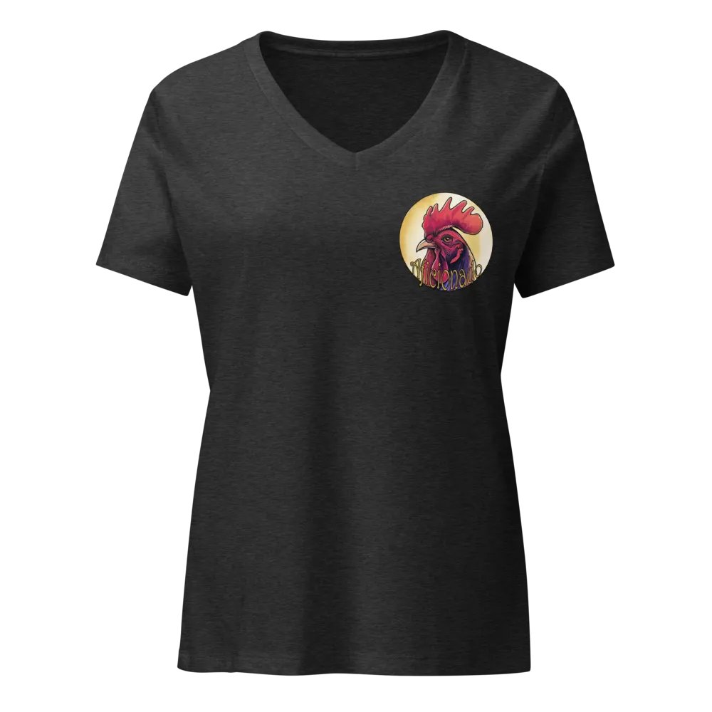 Back Print V-Neck women's cock aficionado T-shirt product image (3)