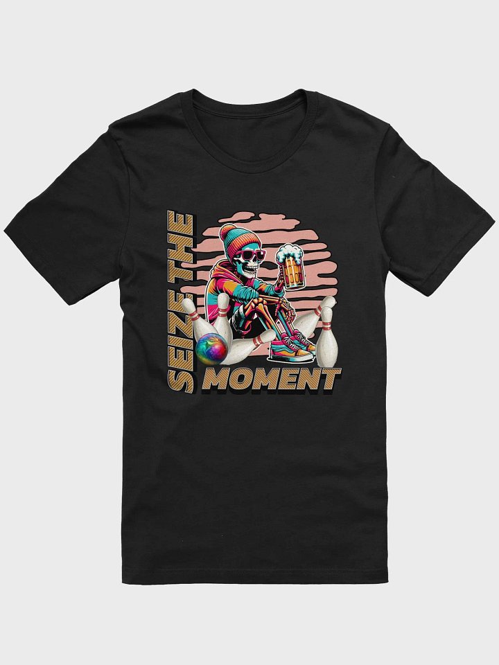 Seize The Moment Skeleton Beer Bowling Iconic Comfort Supersoft T-Shirt product image (1)