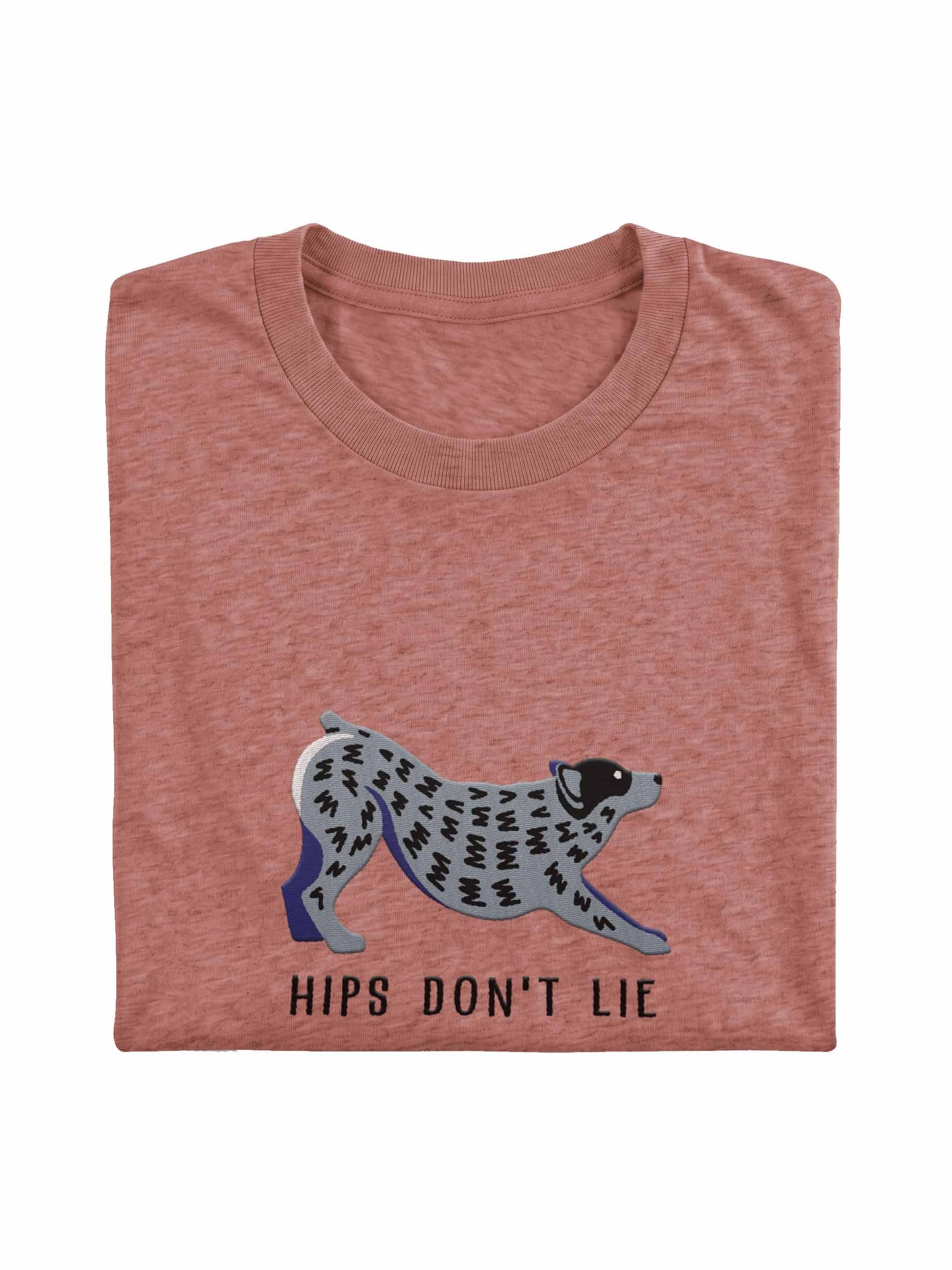 Hips Don't Lie T-Shirt(Embroidered) of an Australian Cattle Dog(Blue Heeler 2) product image (1)