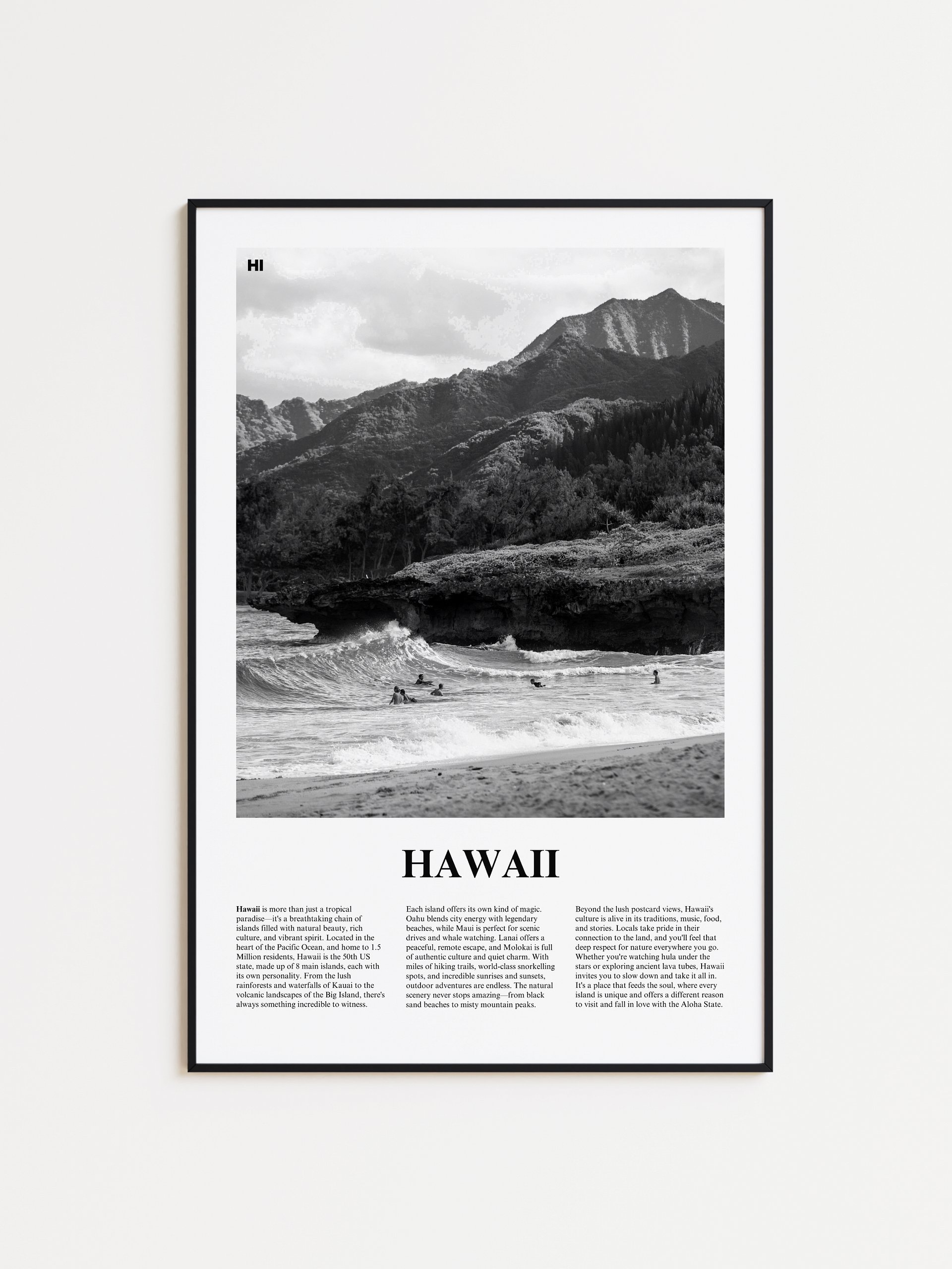 Hawaii 01 Newspaper Poster | Framed product image (1)