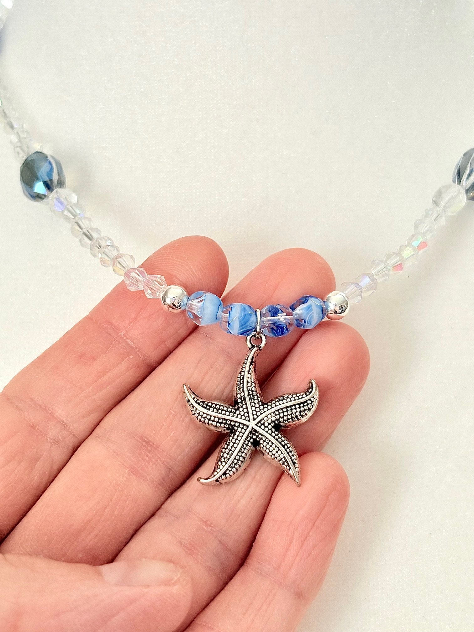 MFD-00028 | Silver Tone | Seaside Radiance | Starfish Pendant Necklace by Monique Faella Designs™ product image (2)